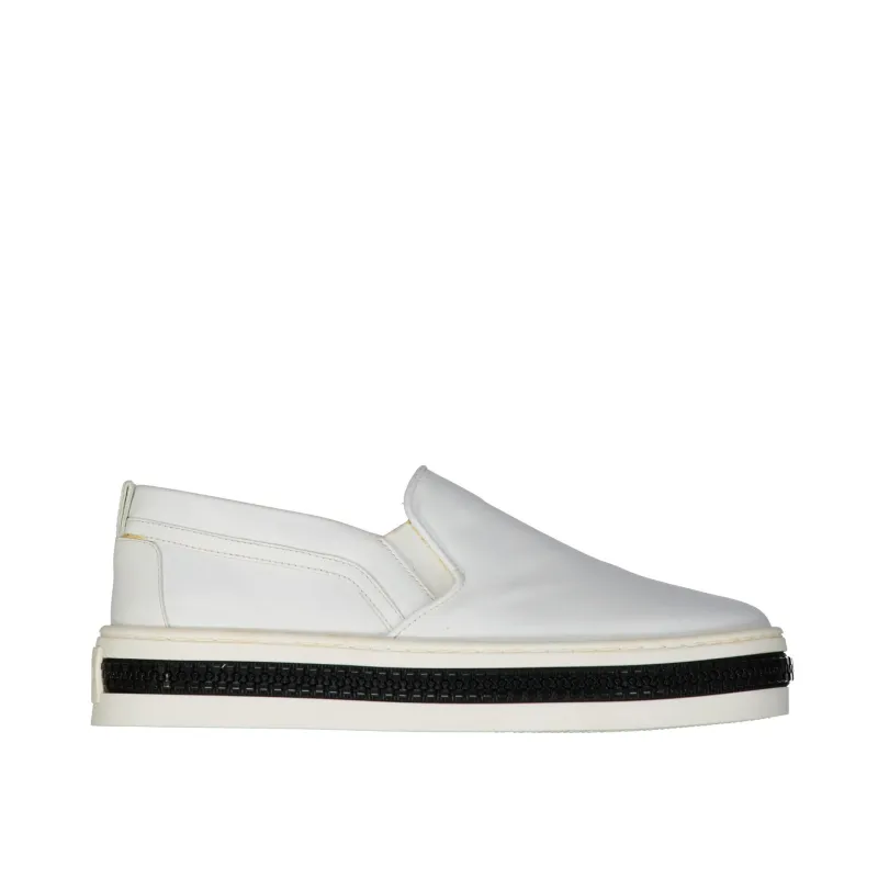 Sergio Rossi Leather Slip-Op Sneakers sold by Siebentaschen