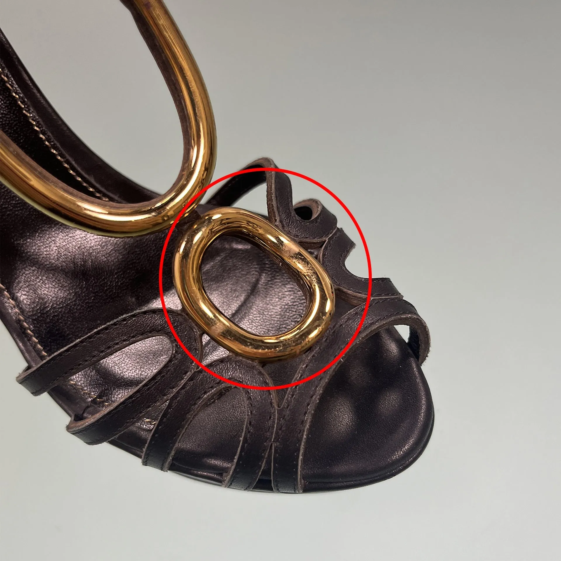 Sergio Rossi Leather Cut Out Farrah Sandals sold by Siebentaschen product image thumbnail 4