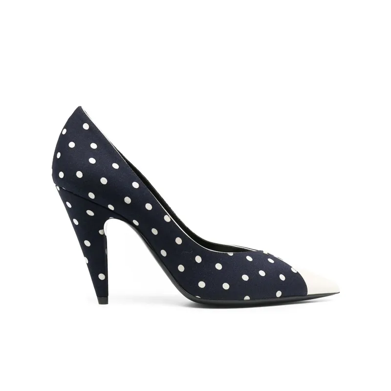 Saint Laurent Lola Polka Dot-Print Pumps sold by Siebentaschen