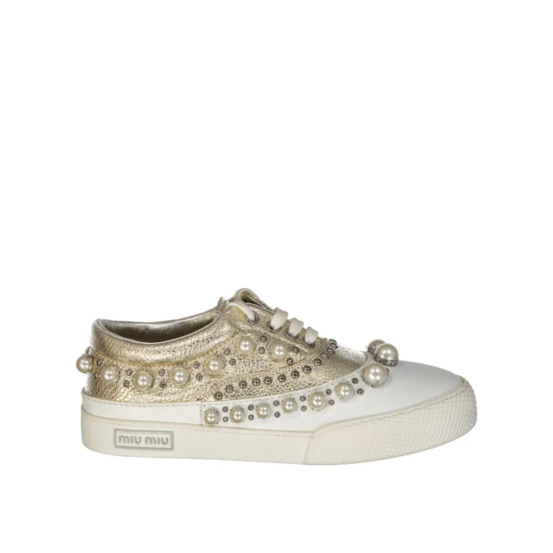Miu Miu Embellished Sneakers sold by Siebentaschen