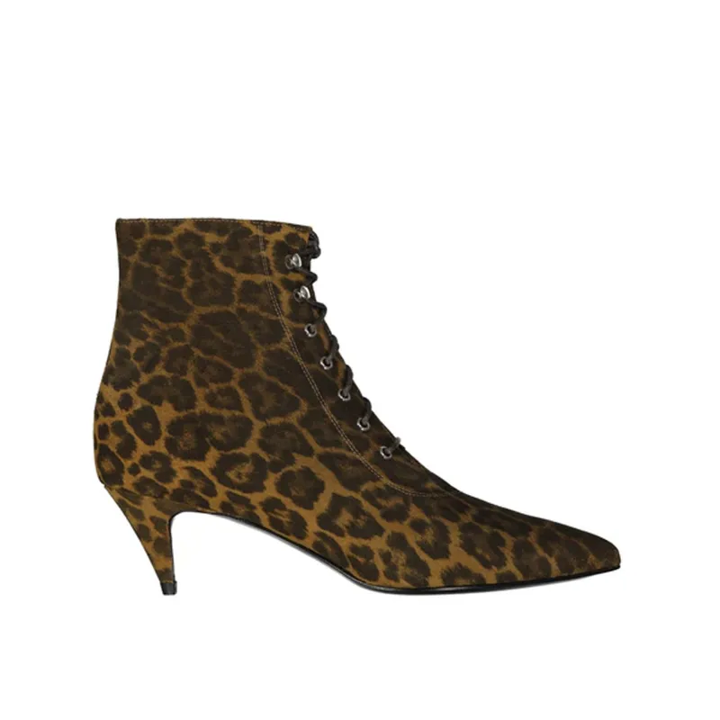 Saint Laurent Kiki Lace-Up Ankle Boots sold by Siebentaschen