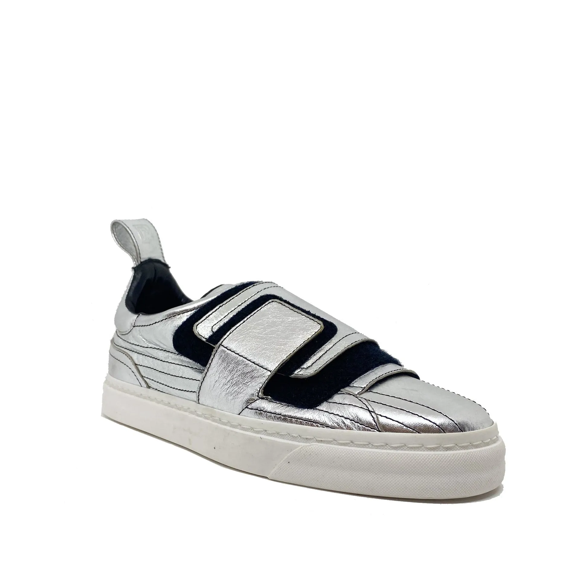 Paco Rabbane Crackled Metallic Leather Sneakers sold by Siebentaschen product image thumbnail 2