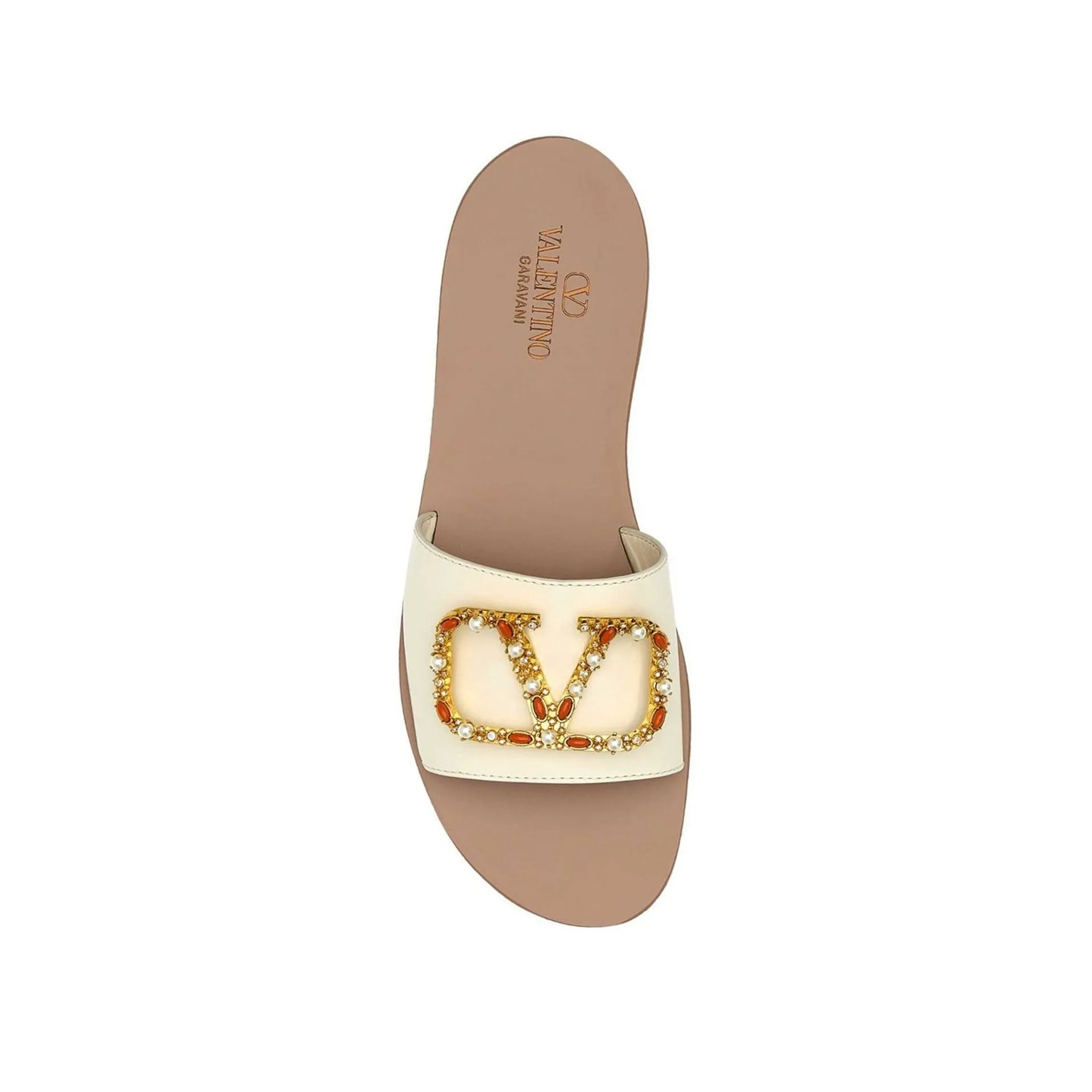 Valentino Garavani Vlogo Leather Flat Sandals sold by Siebentaschen product image thumbnail 3