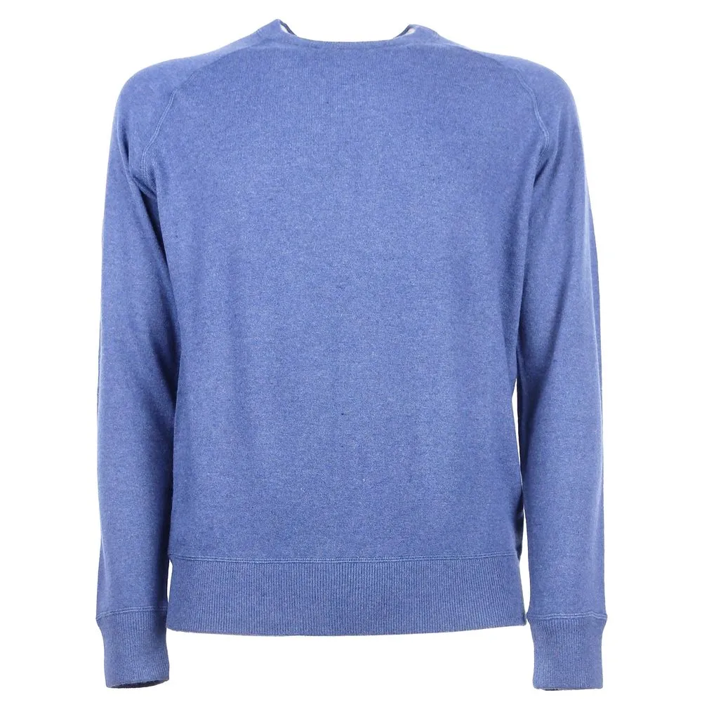 Emilio Romanelli Blue Cashmere Men Sweater sold by Siebentaschen