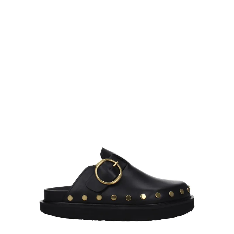 Isabel Marant Black Leather Slippers made by Isabel Marant