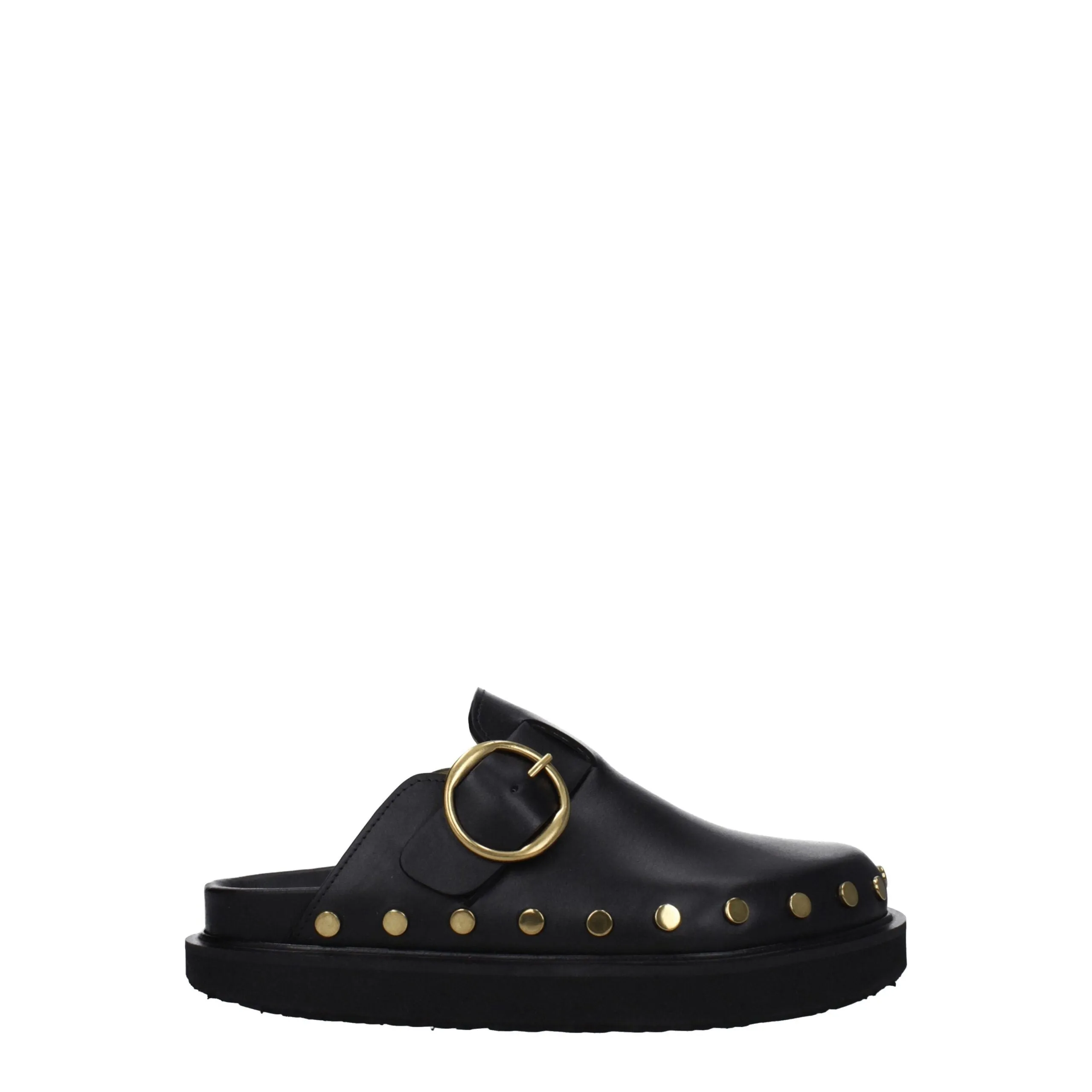 Isabel Marant Black Leather Slippers sold by Siebentaschen