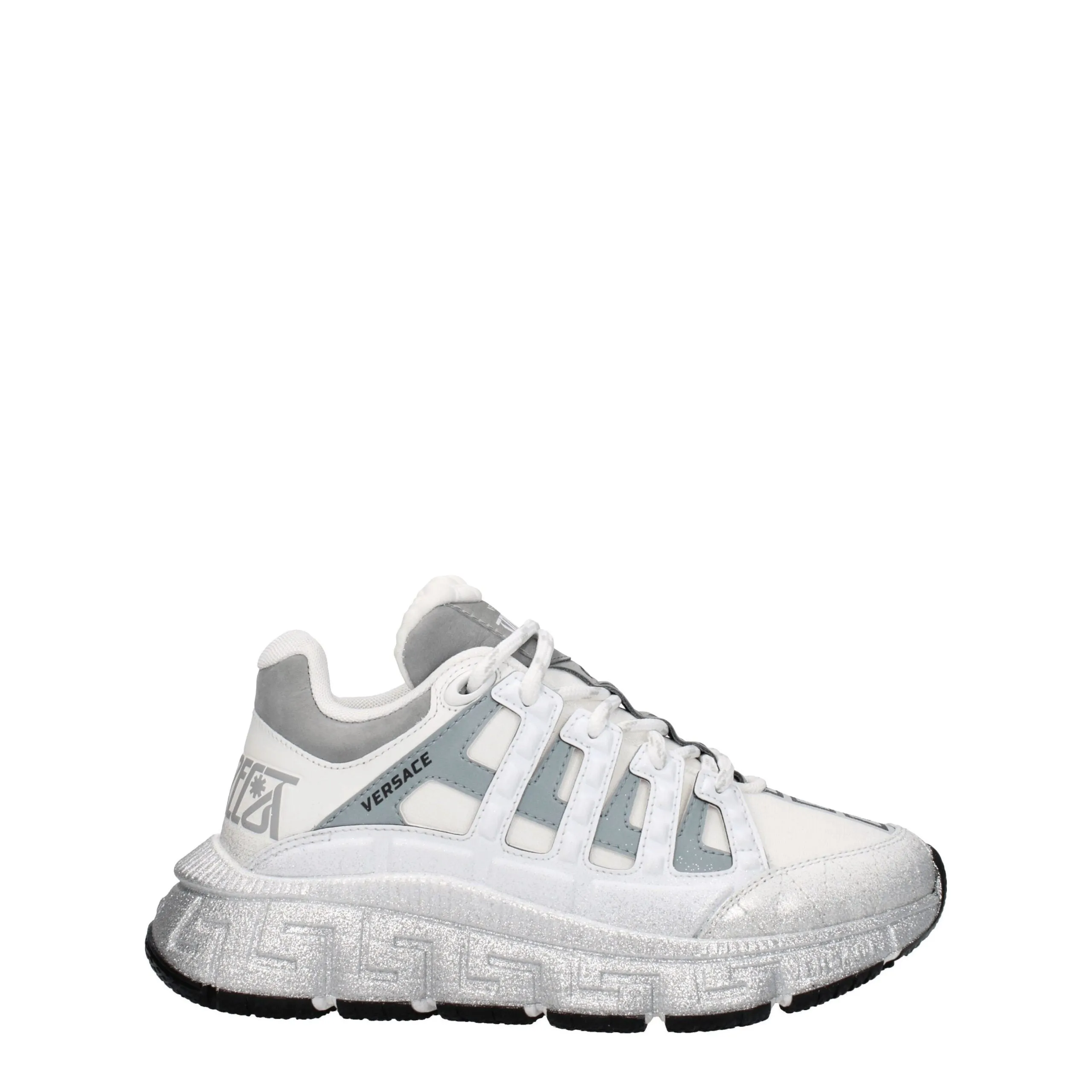 Versace White Fabric Athletic Sneakers sold by Siebentaschen