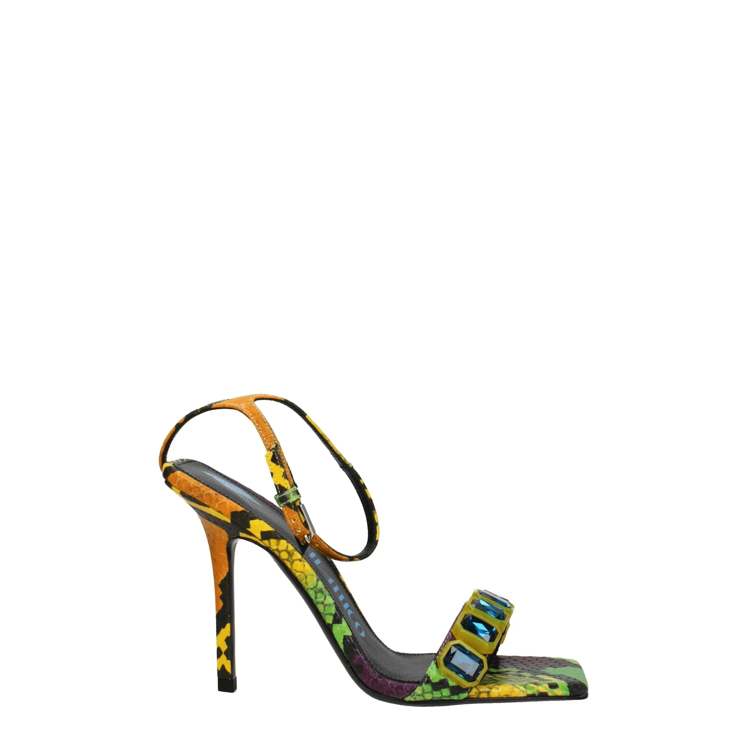 The Attico Multicolor Leather Stiletto Heel Sandals sold by Siebentaschen