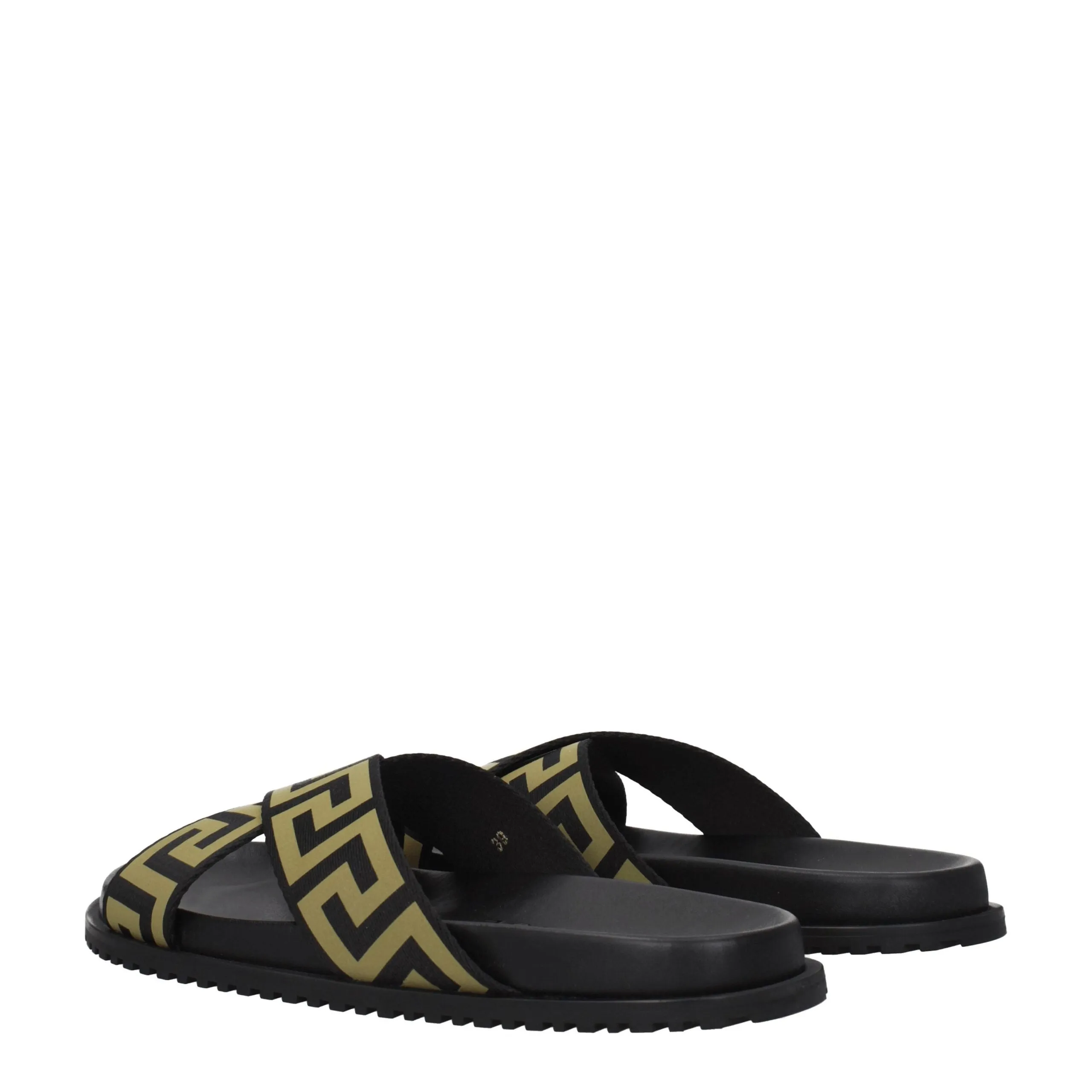 Versace Black Fabric Slippers sold by Siebentaschen product image thumbnail 4