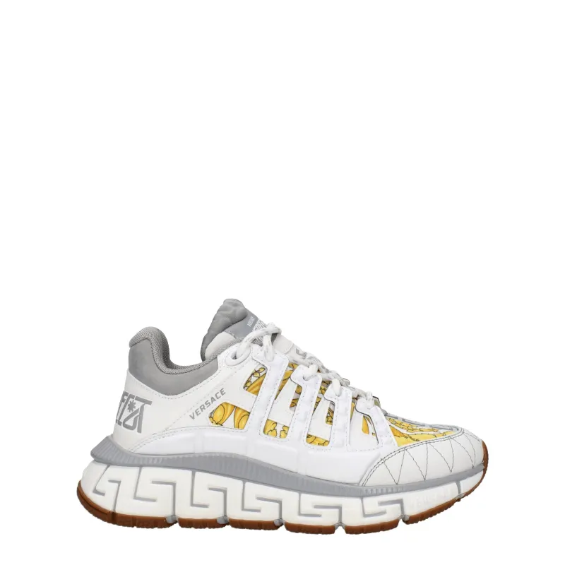 Versace White Fabric Athletic Sneakers sold by Siebentaschen