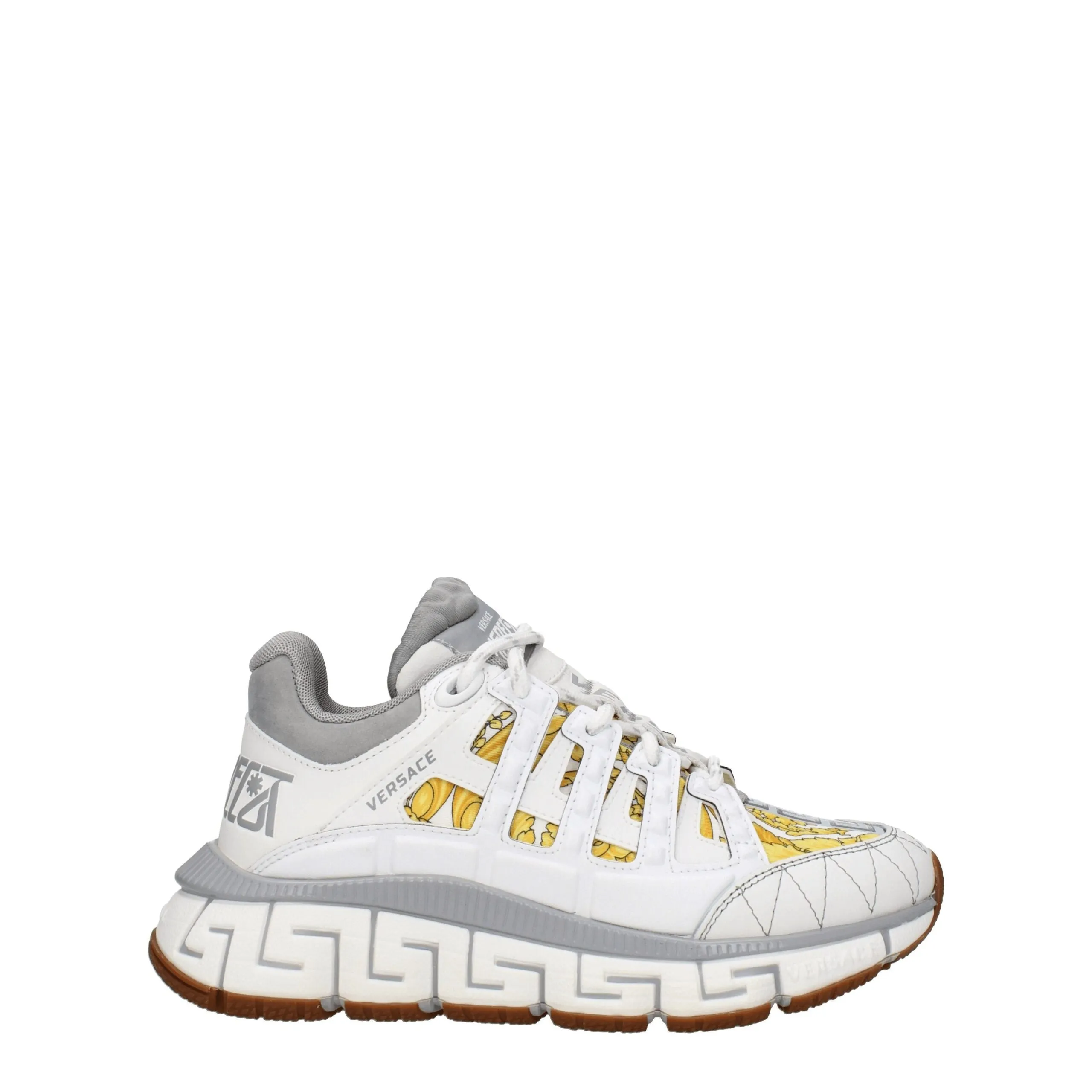 Versace White Fabric Athletic Sneakers sold by Siebentaschen