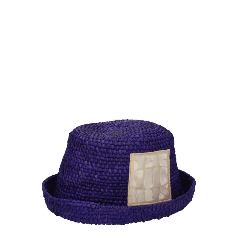 Jacquemus Purple Raffia Hat sold by Siebentaschen