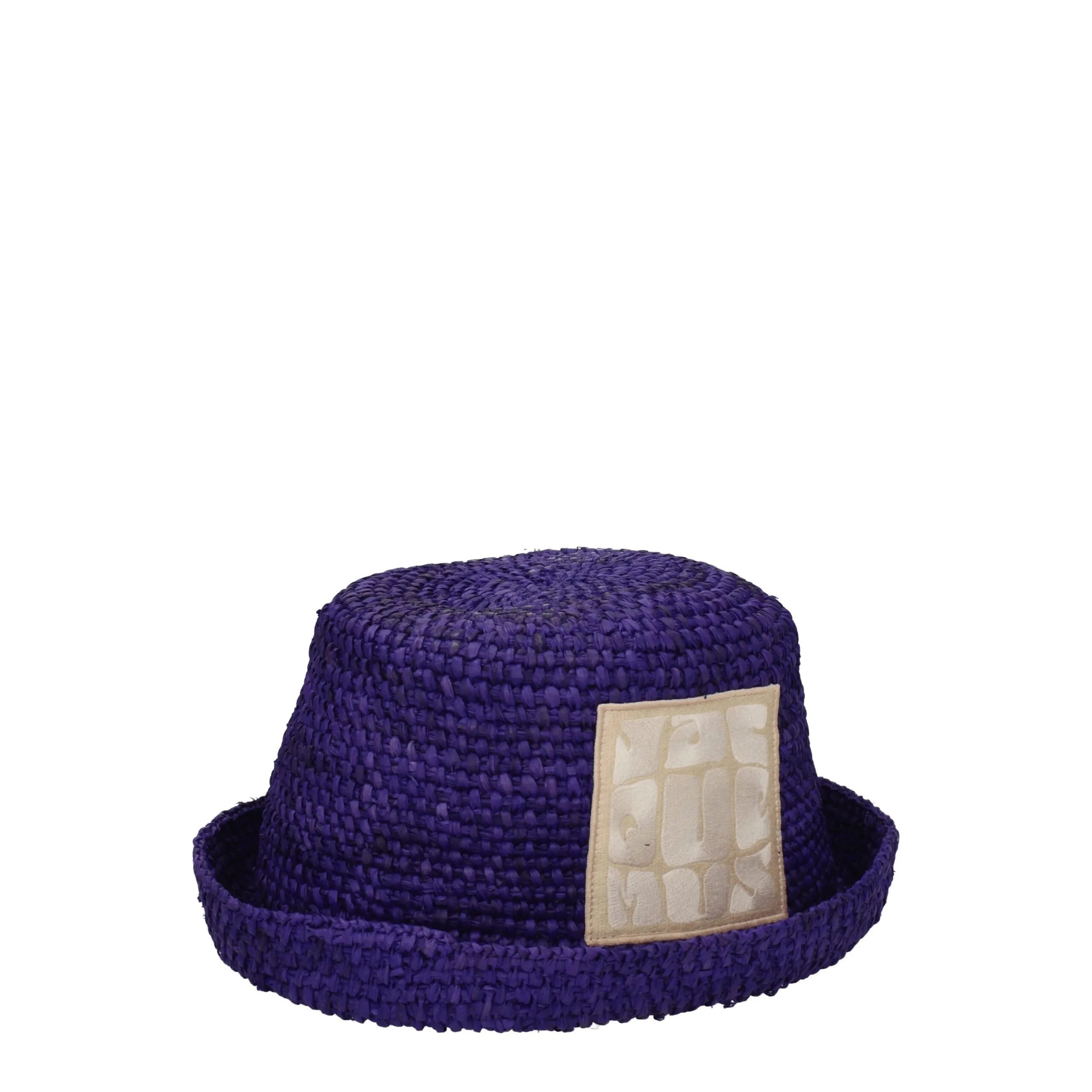 Jacquemus Purple Raffia Hat sold by Siebentaschen