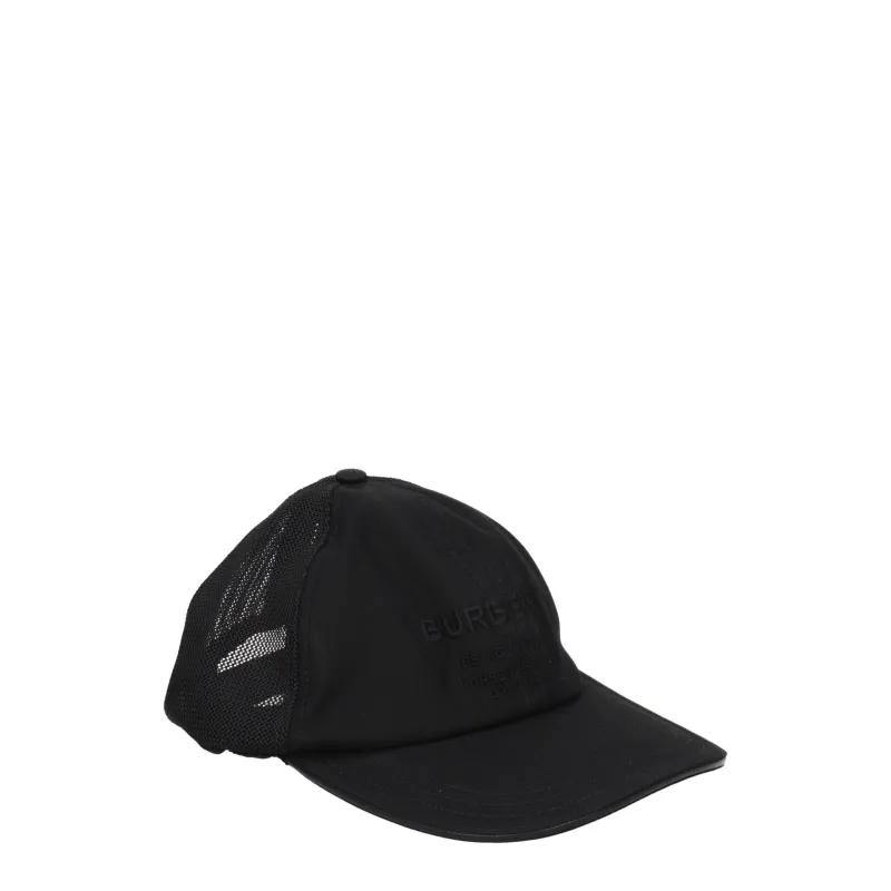 Burberry Black Cotton Cap (Baseball Hat) sold by Siebentaschen