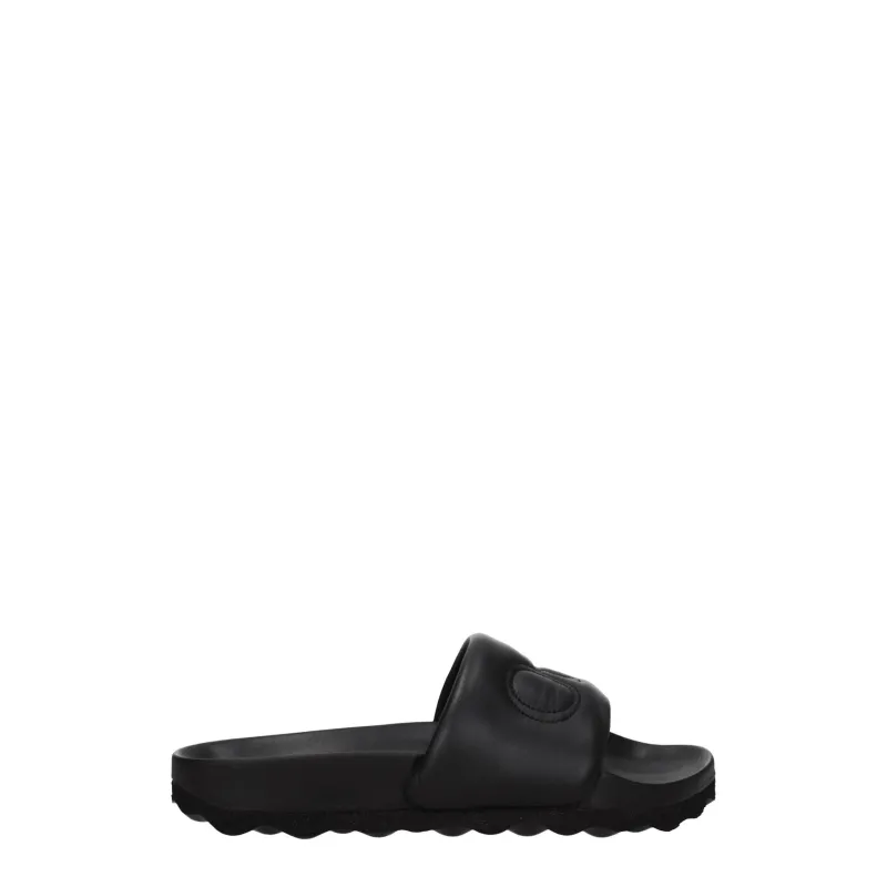 Off-White Black Leather Slippers sold by Siebentaschen