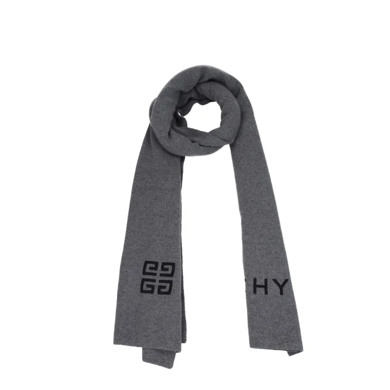 Givenchy Gray Wool Scarf sold by Siebentaschen