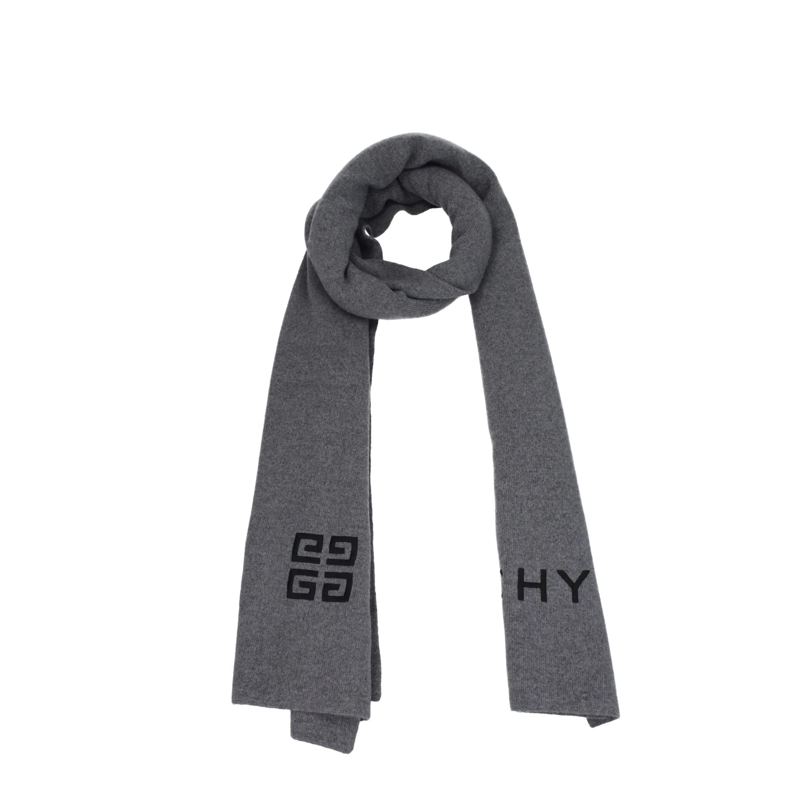 Givenchy Gray Wool Scarf sold by Siebentaschen