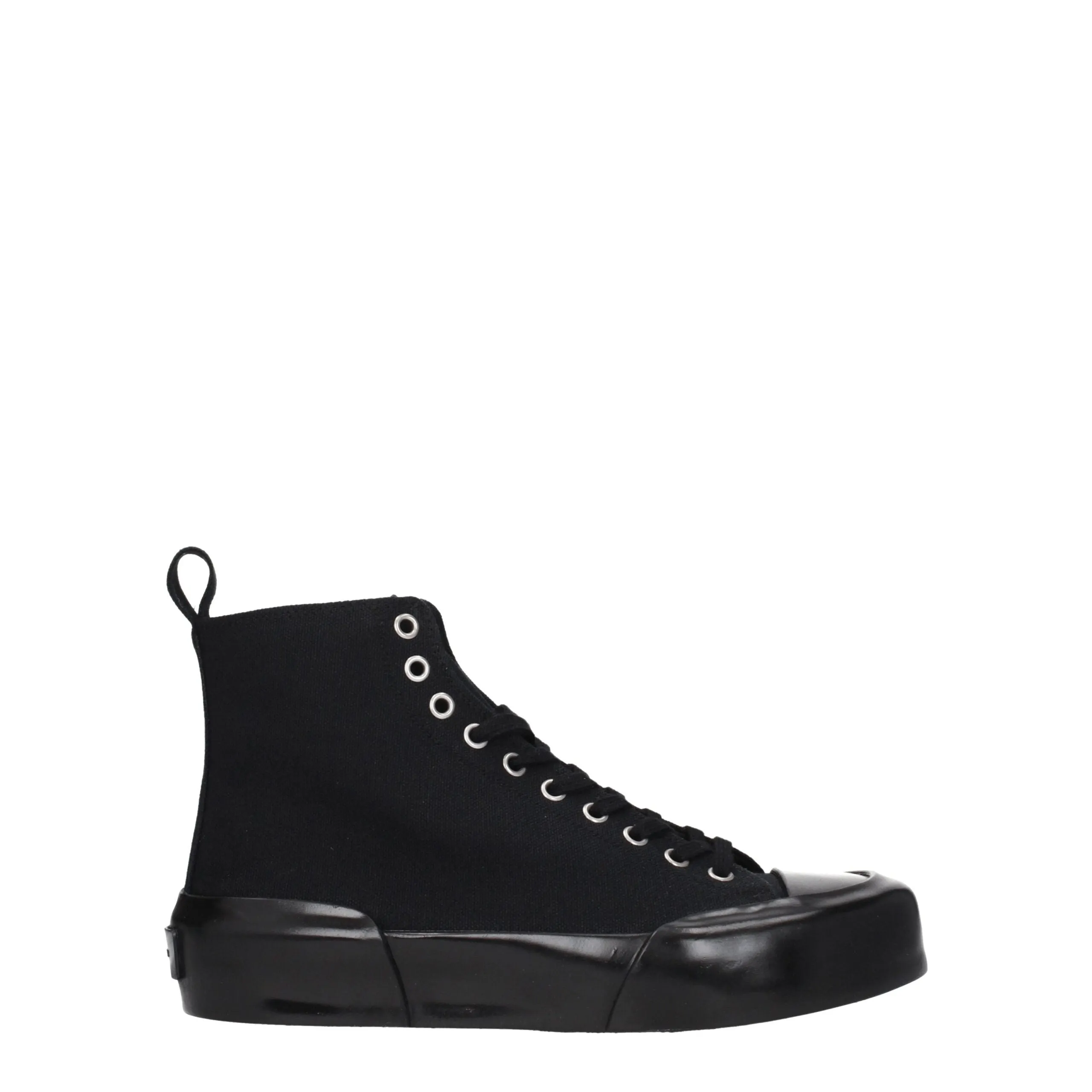 Jil Sander Black Fabric High Top Sneakers sold by Siebentaschen