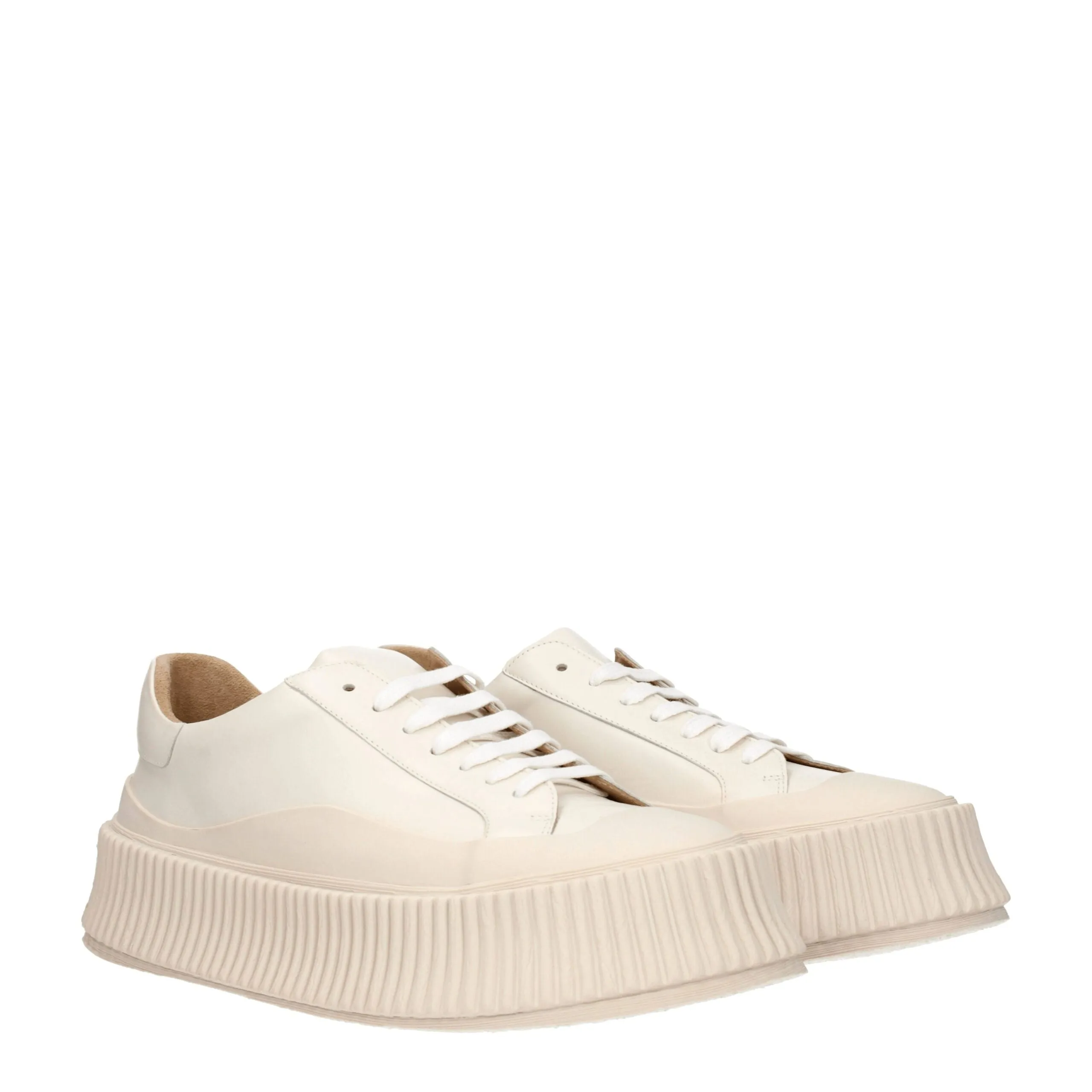 Jil Sander Beige Leather Platform Sneakers sold by Siebentaschen product image thumbnail 2