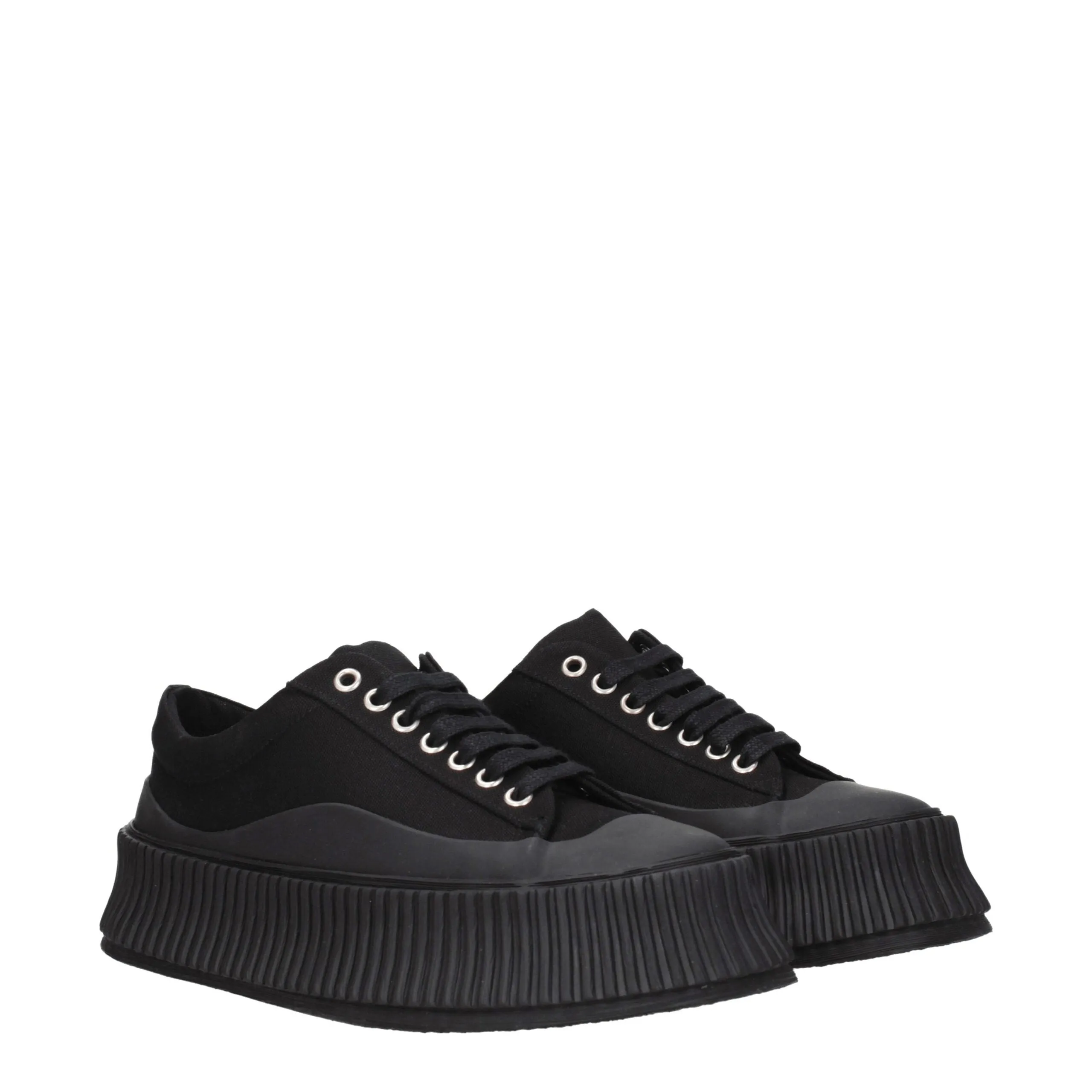 Jil Sander Black Fabric Chunky Sneakers sold by Siebentaschen product image thumbnail 2