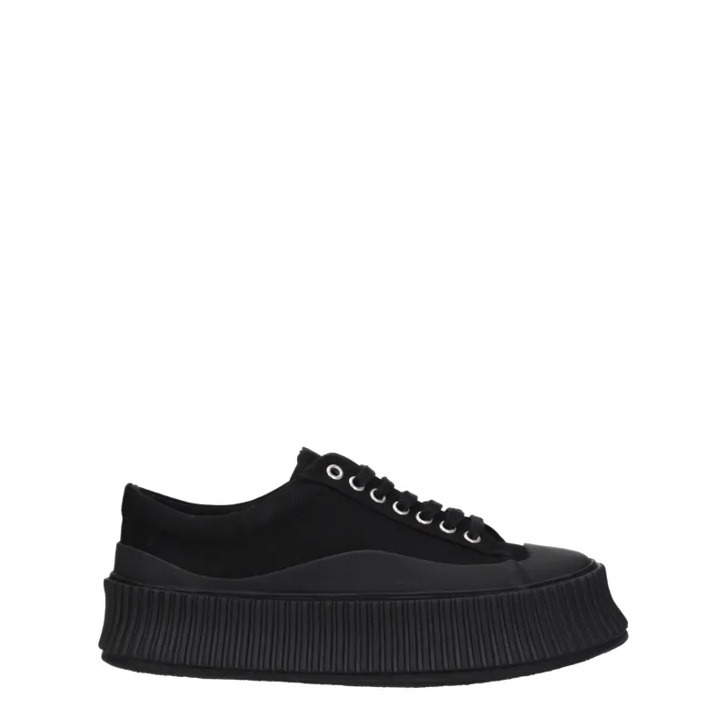 Jil Sander Black Fabric Chunky Sneakers sold by Siebentaschen