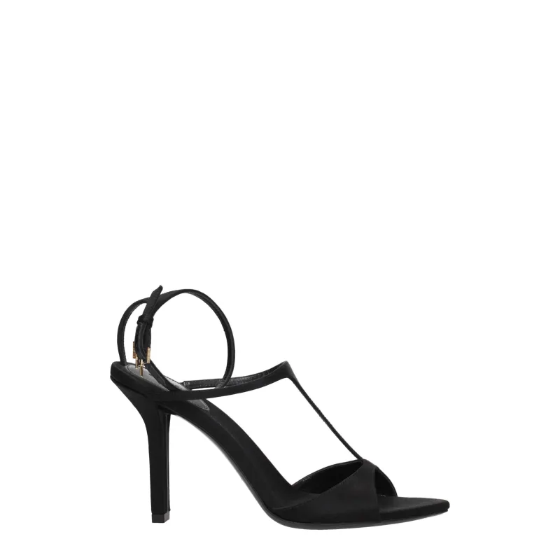 Givenchy Black Satin Stiletto Heel Sandals sold by Siebentaschen