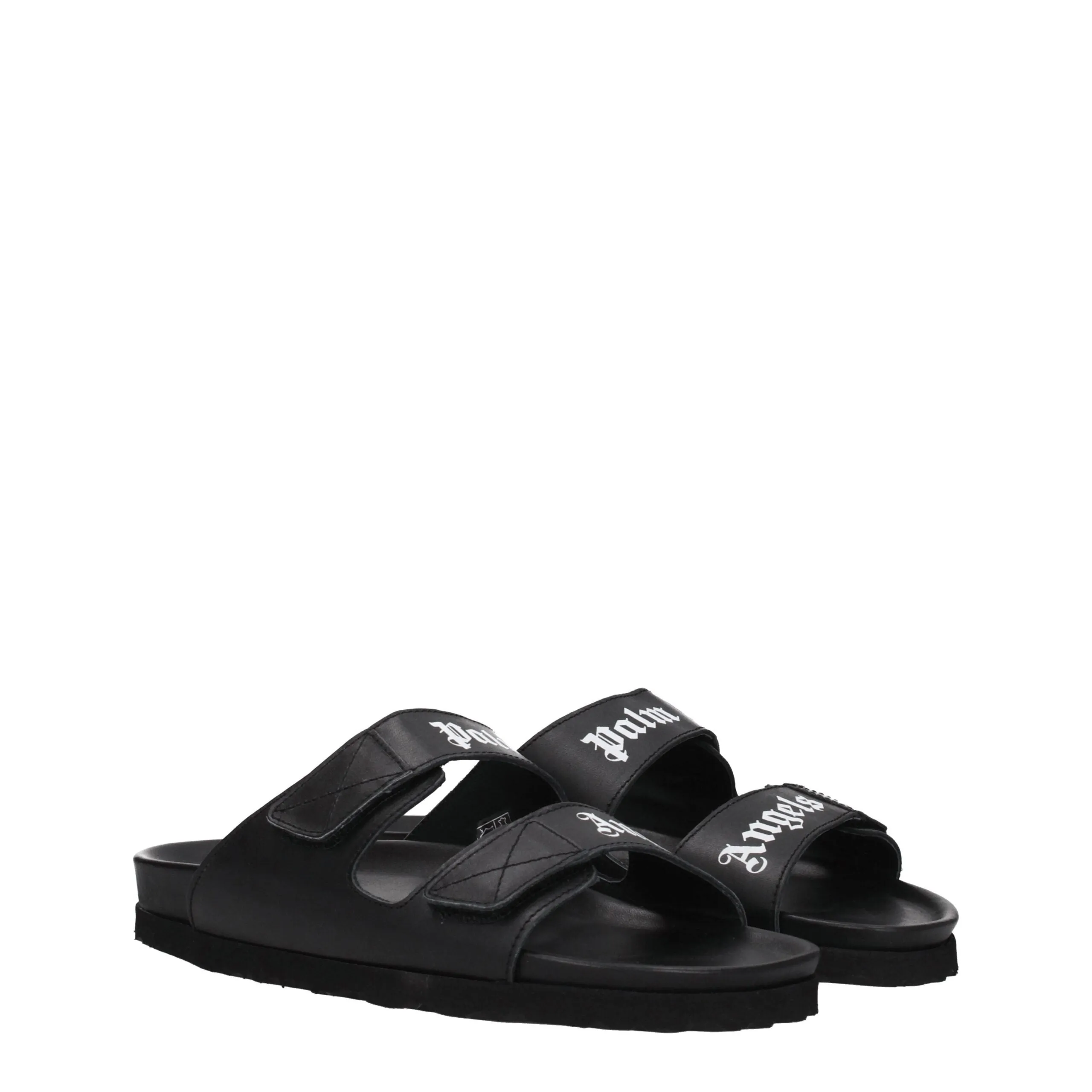 Palm Angels Black Leather Slippers sold by Siebentaschen product image thumbnail 2