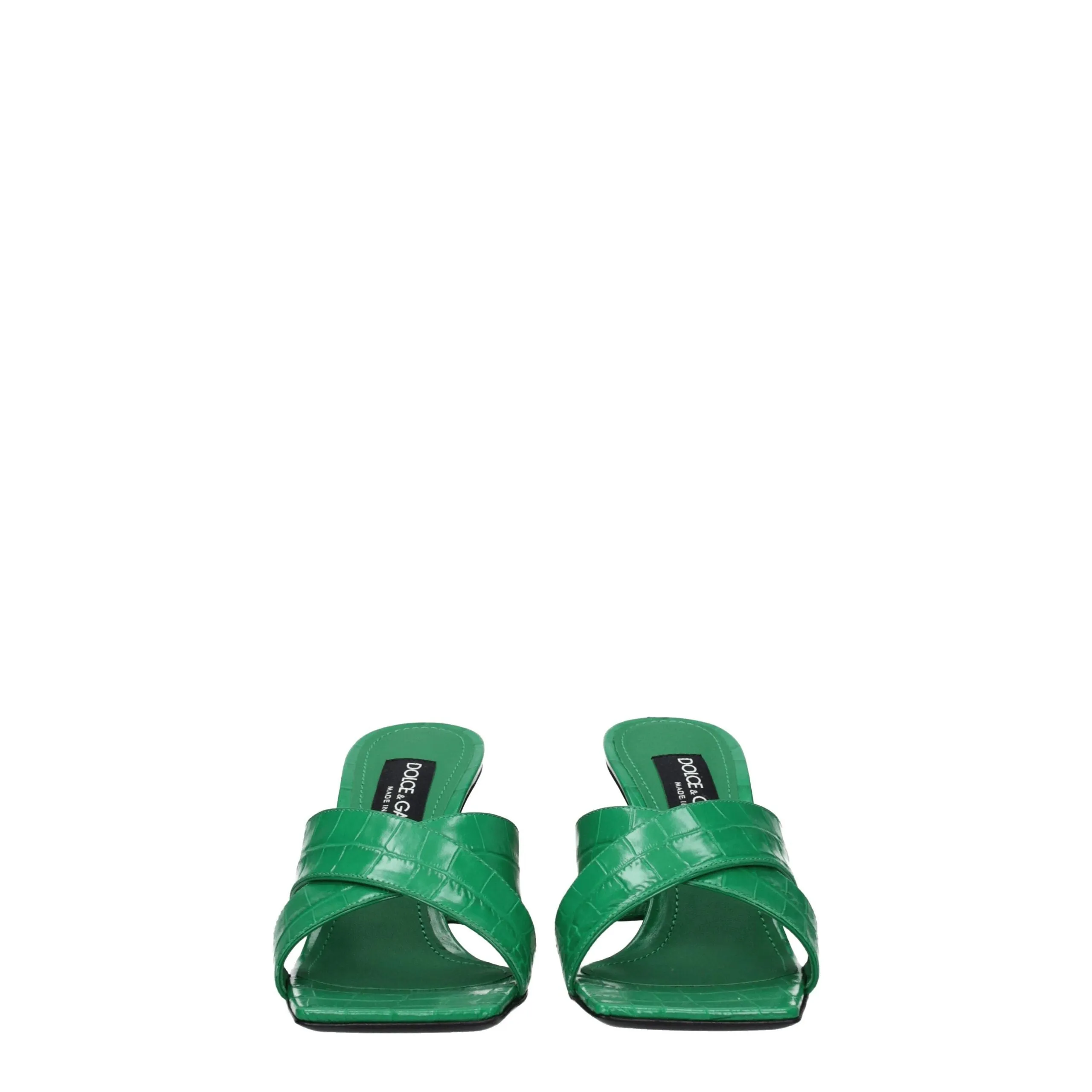Dolce & Gabbana Green Leather Sandals sold by Siebentaschen product image thumbnail 3