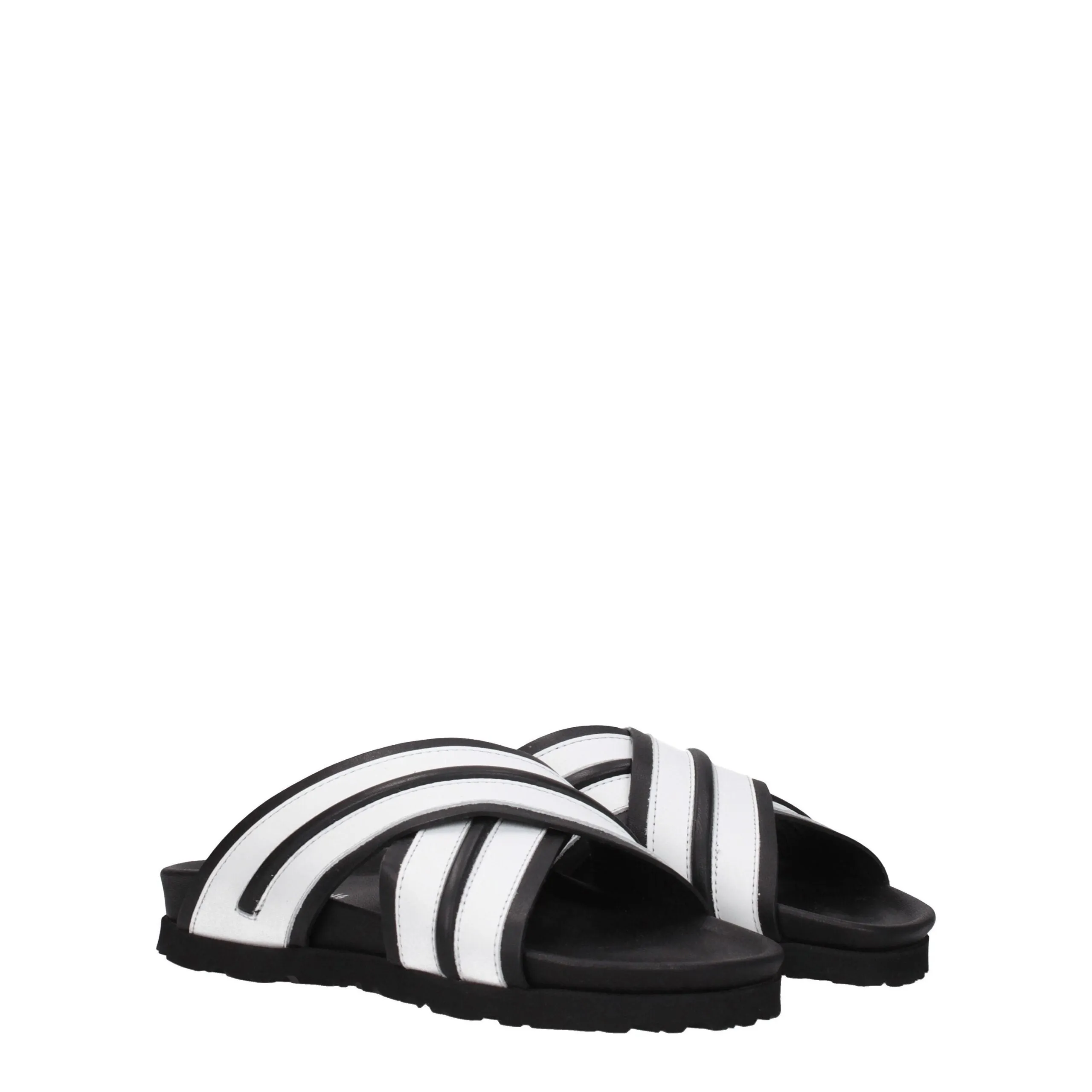Palm Angels White Leather Slippers sold by Siebentaschen product image thumbnail 2