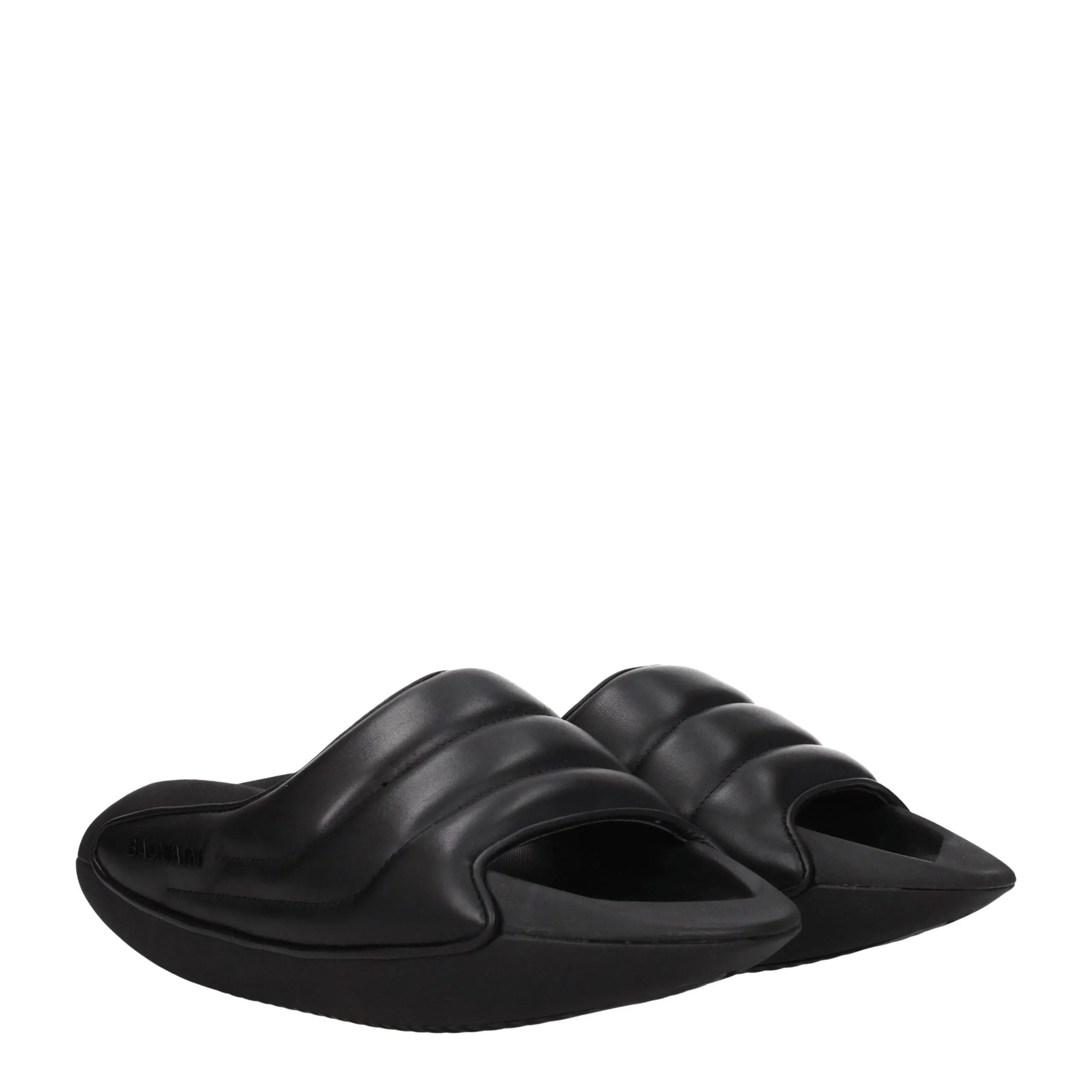 Balmain Black Leather Slippers sold by Siebentaschen product image thumbnail 2