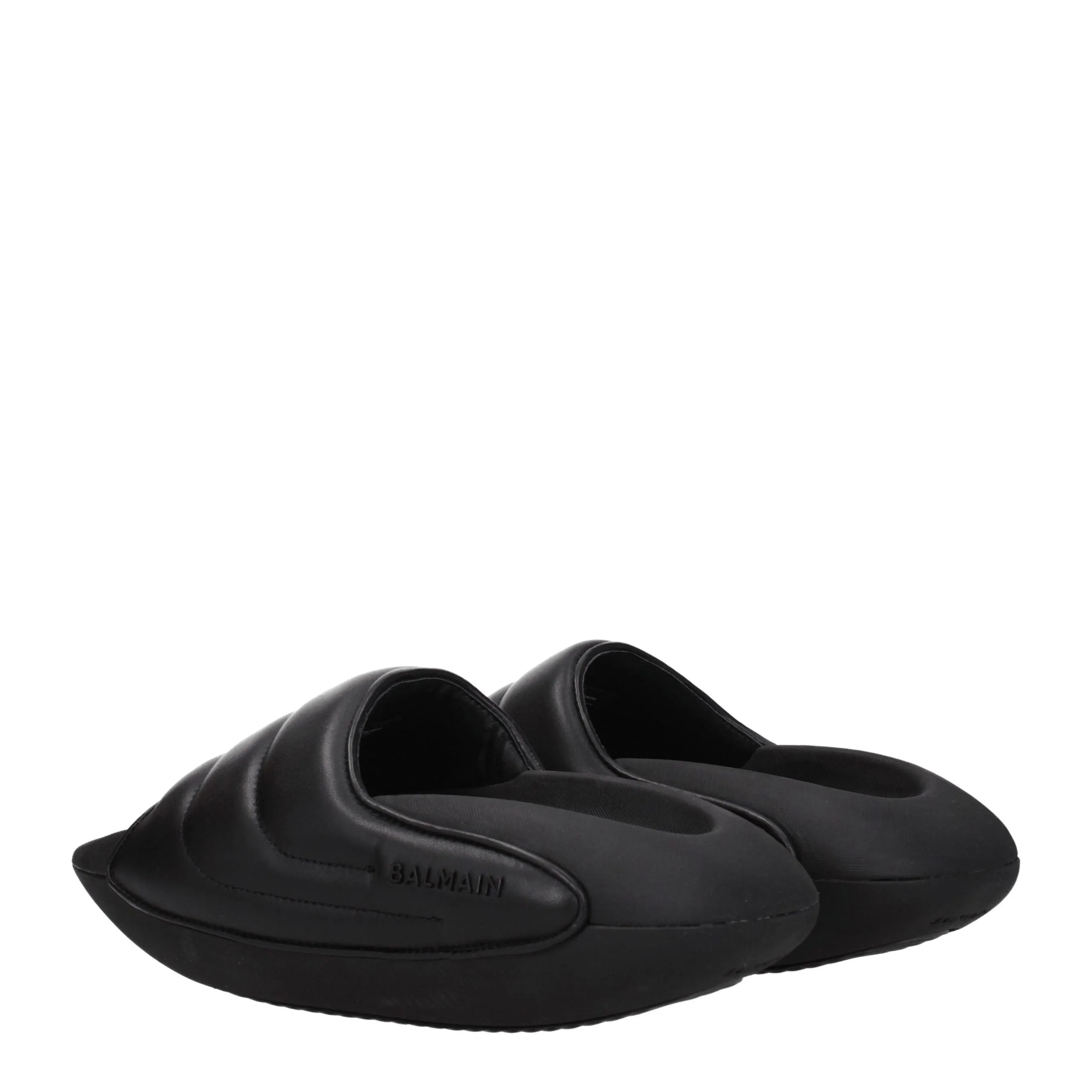 Balmain Black Leather Slippers sold by Siebentaschen product image thumbnail 4