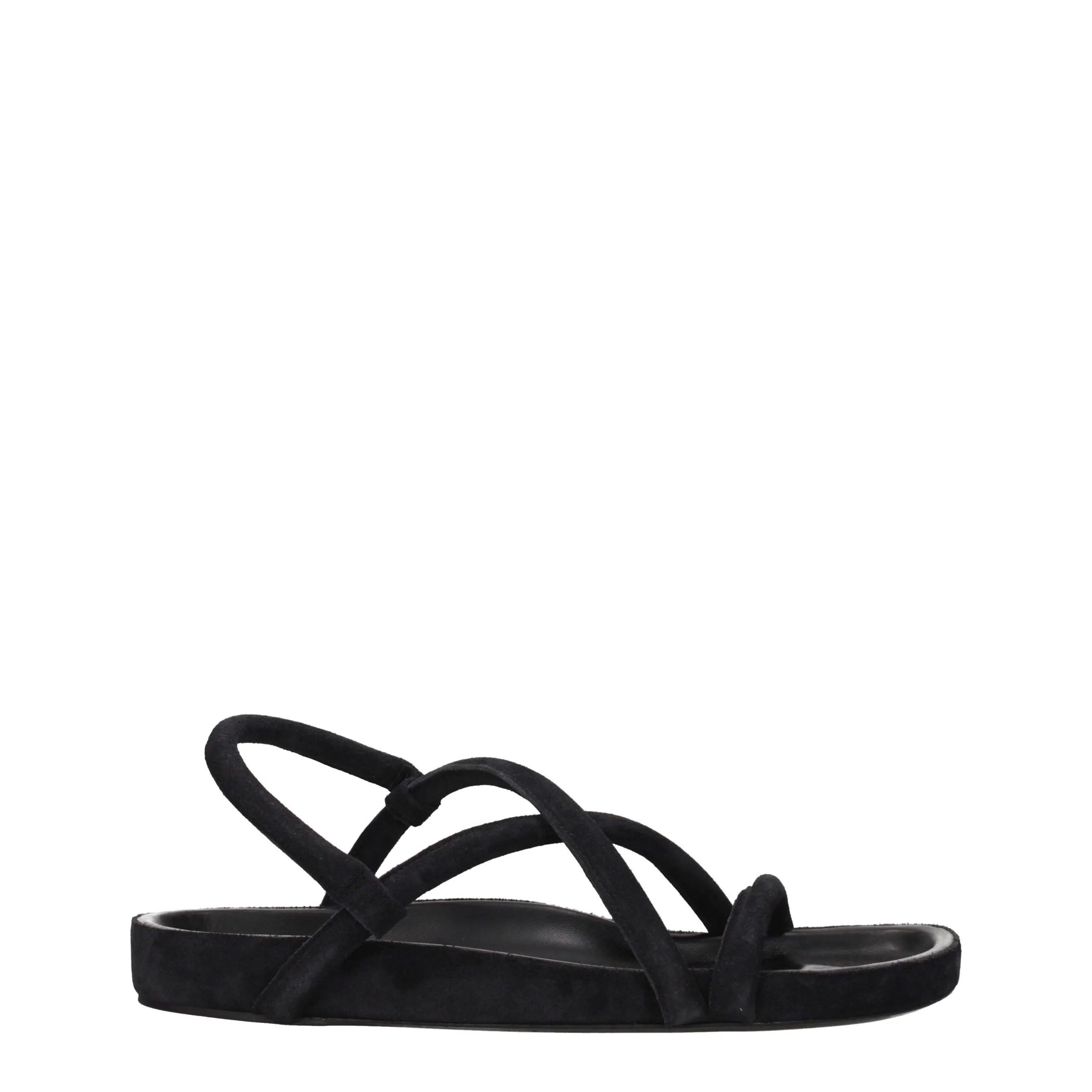 Isabel Marant Black Leather Flat Sandals sold by Siebentaschen