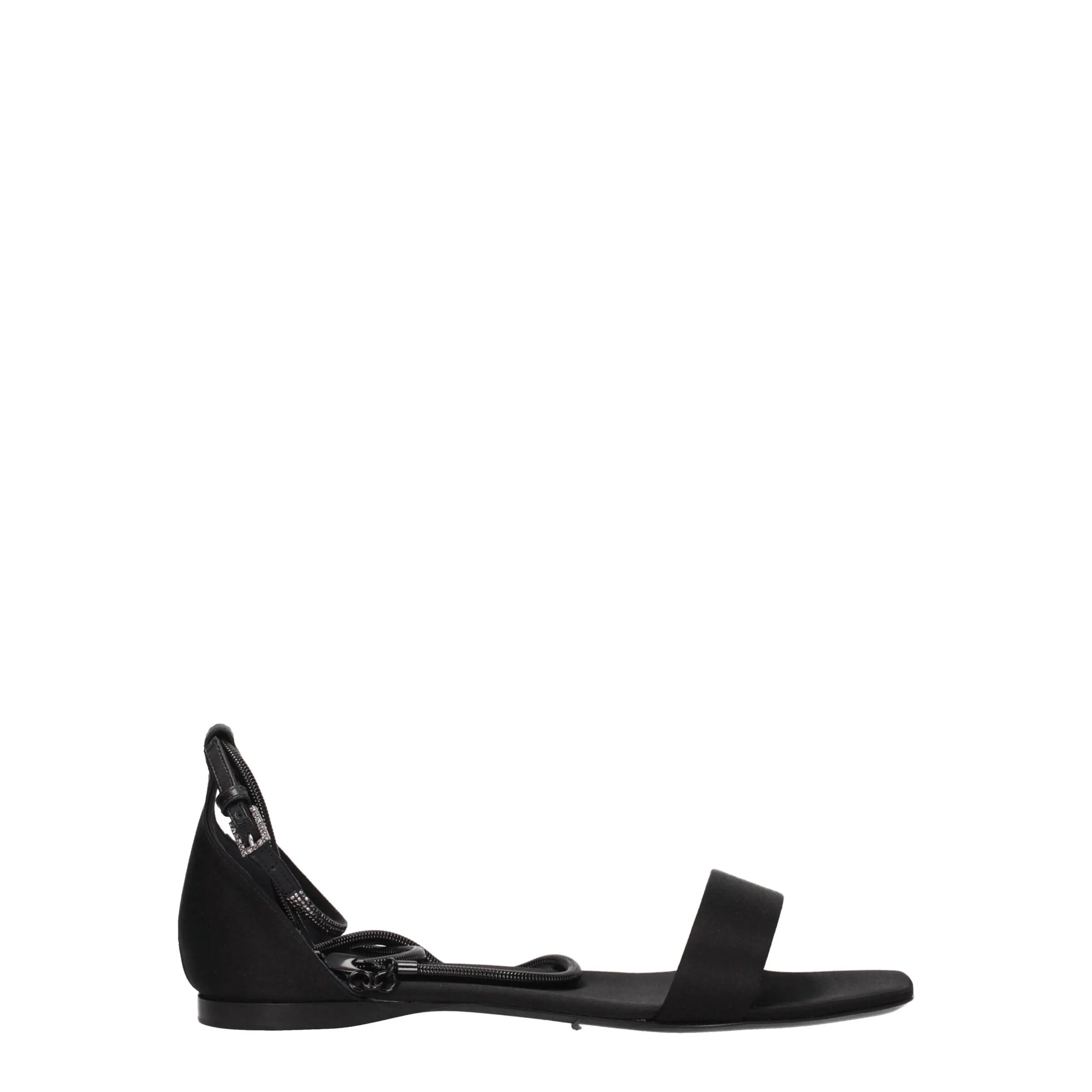 Max Mara Black Satin Sandals sold by Siebentaschen