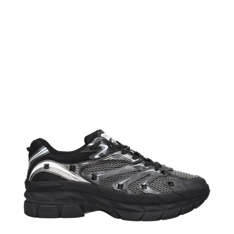 Valentino Garavani Black Fabric Athletic Sneakers sold by Siebentaschen