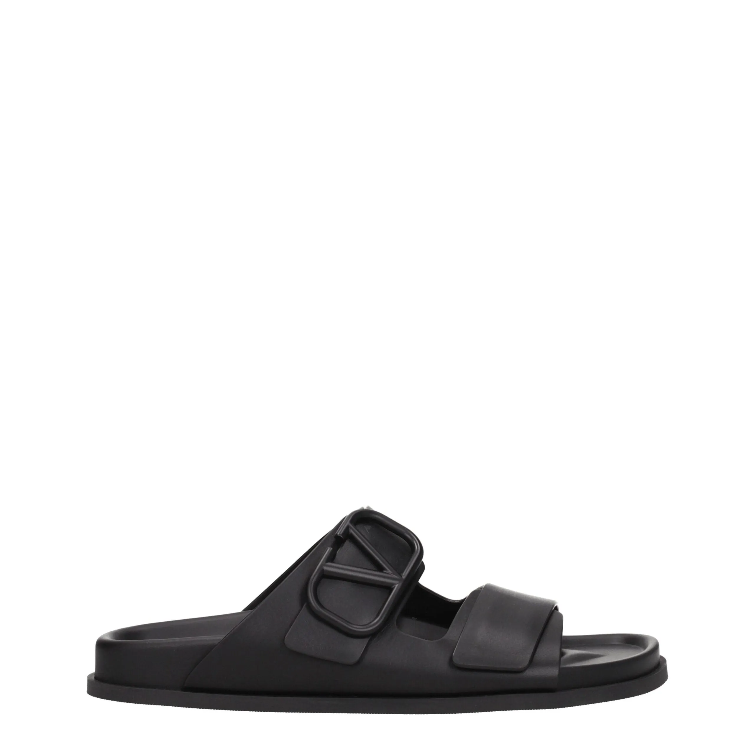 Valentino Garavani Black Leather Slippers sold by Siebentaschen