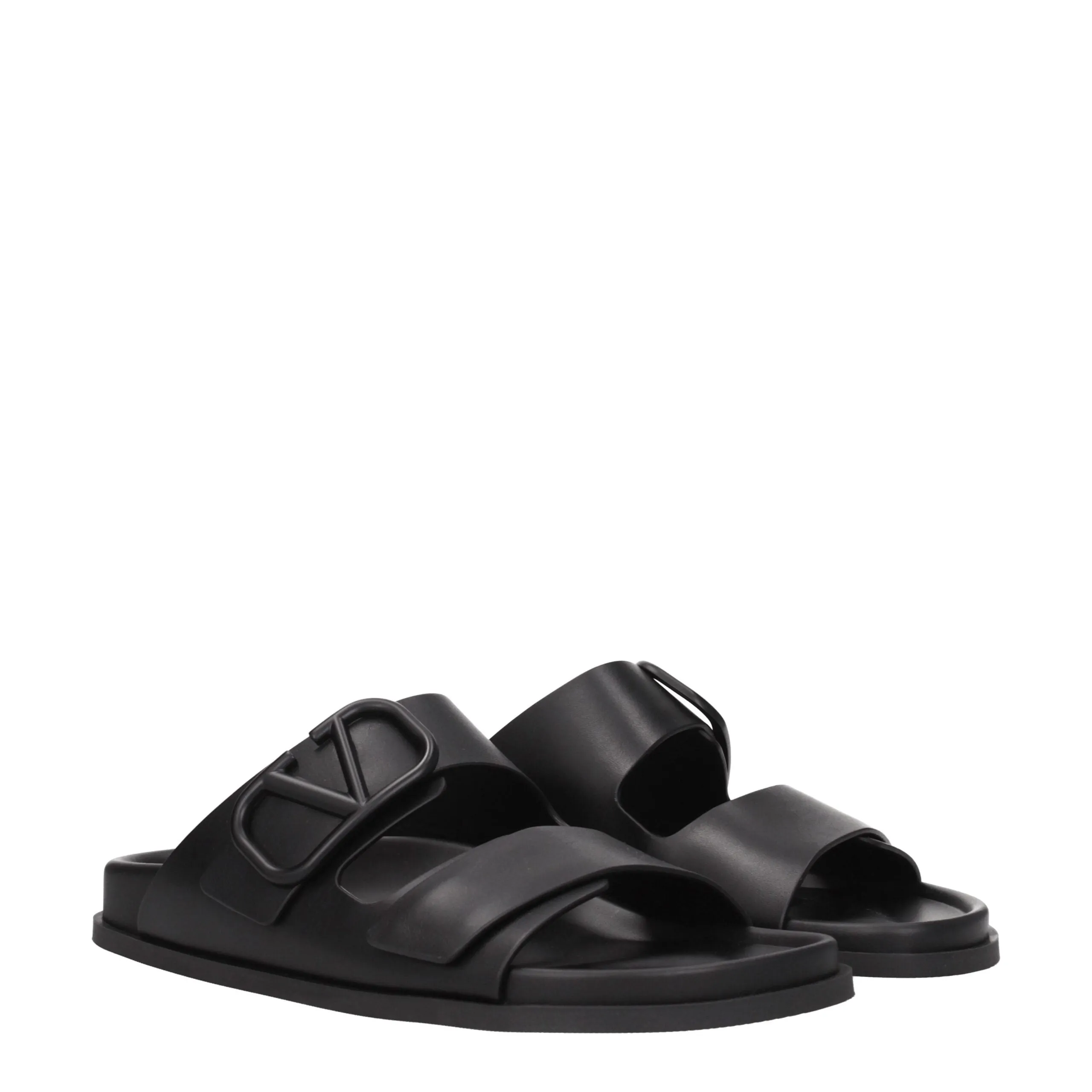 Valentino Garavani Black Leather Slippers sold by Siebentaschen product image thumbnail 2