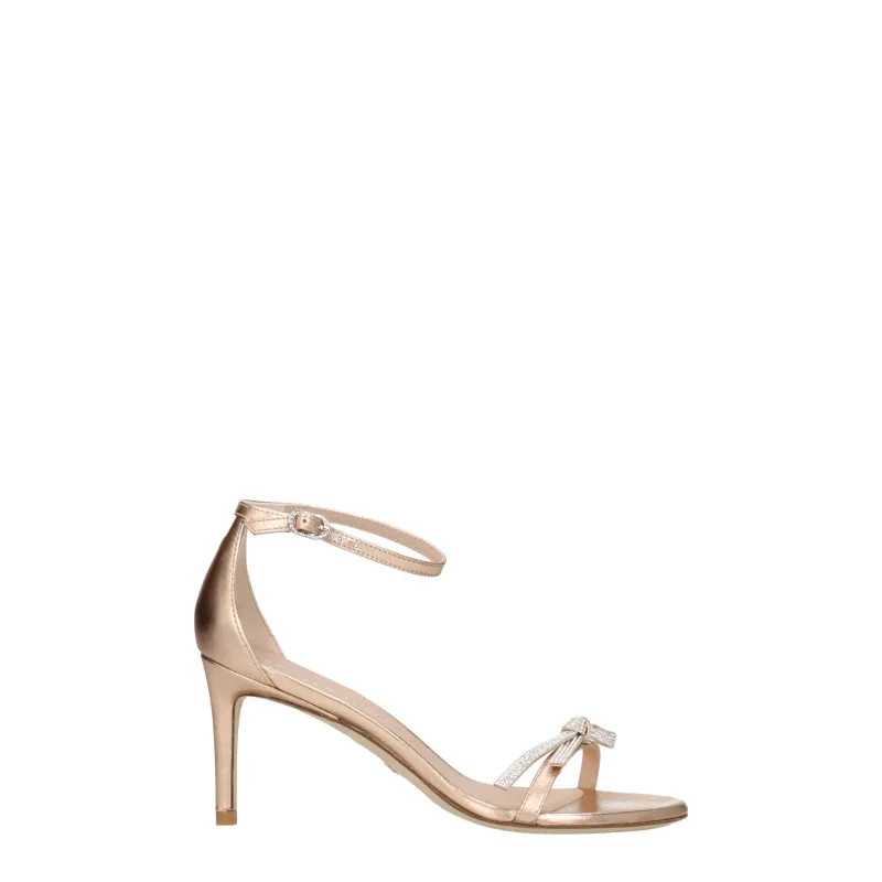 Stuart Weitzman Pink Leather Stiletto Heel Sandals sold by Siebentaschen