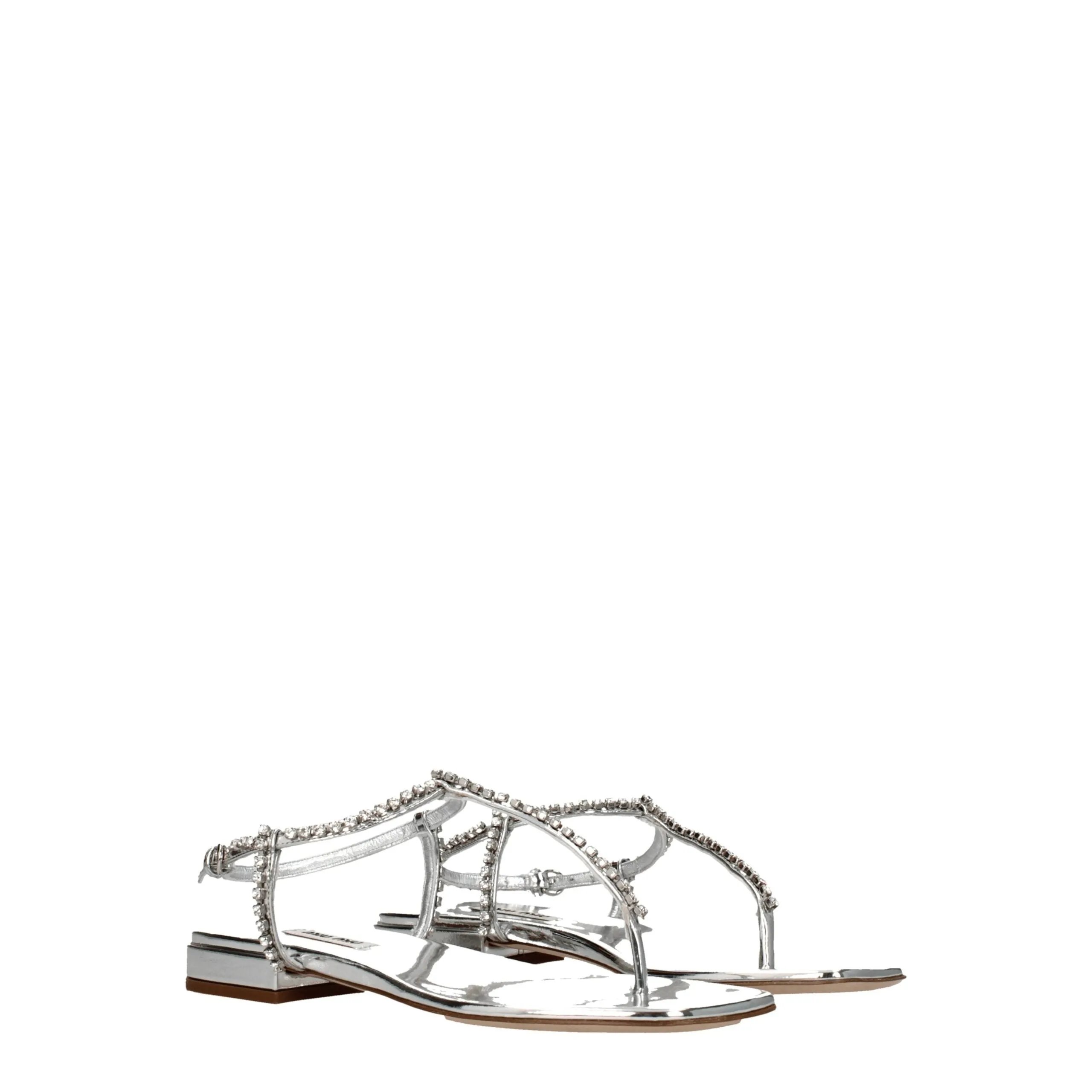 Miu Miu Gray Leather Flip-Flop Sandals sold by Siebentaschen product image thumbnail 2