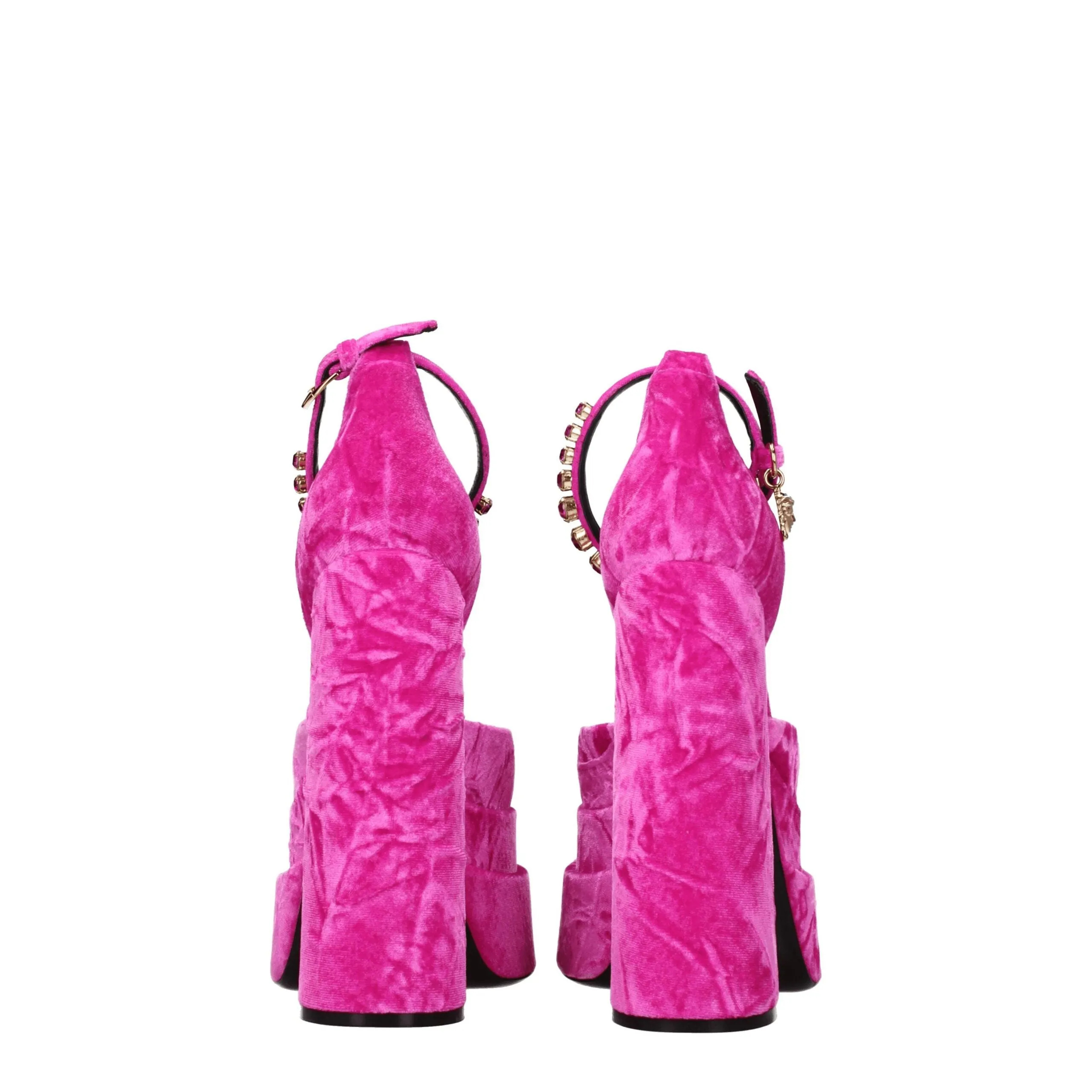 Versace Pink Velvet Platform Sandals sold by Siebentaschen product image thumbnail 5