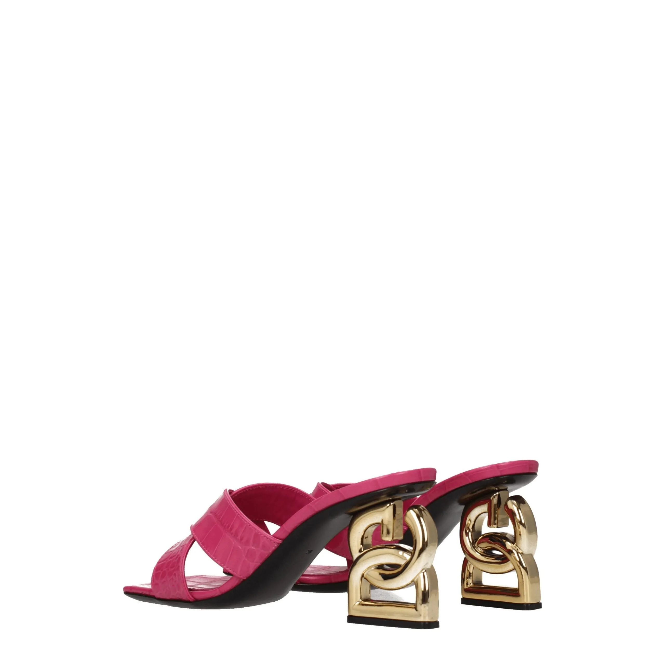 Dolce & Gabbana Pink Leather Platform Sandals sold by Siebentaschen product image thumbnail 4