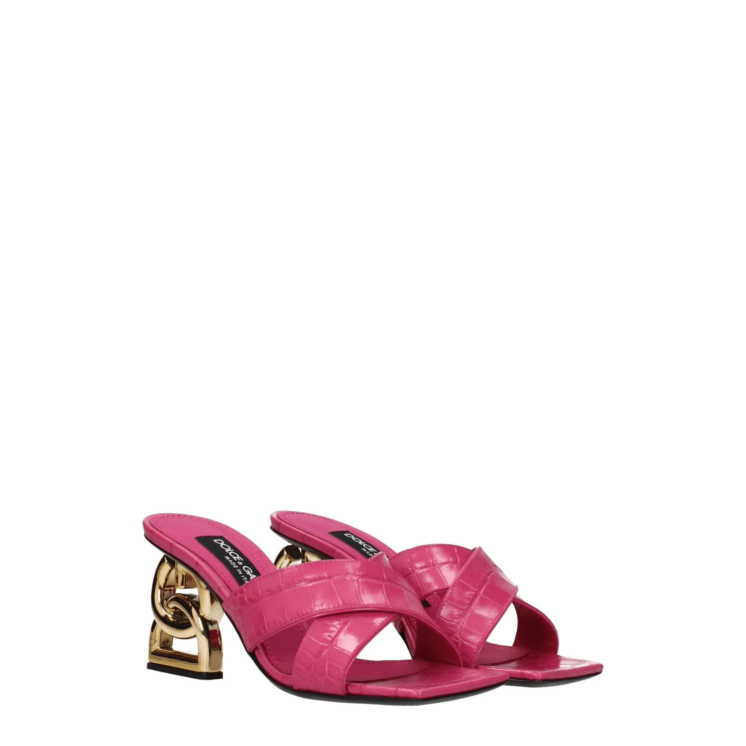 Dolce & Gabbana Pink Leather Platform Sandals sold by Siebentaschen product image thumbnail 2