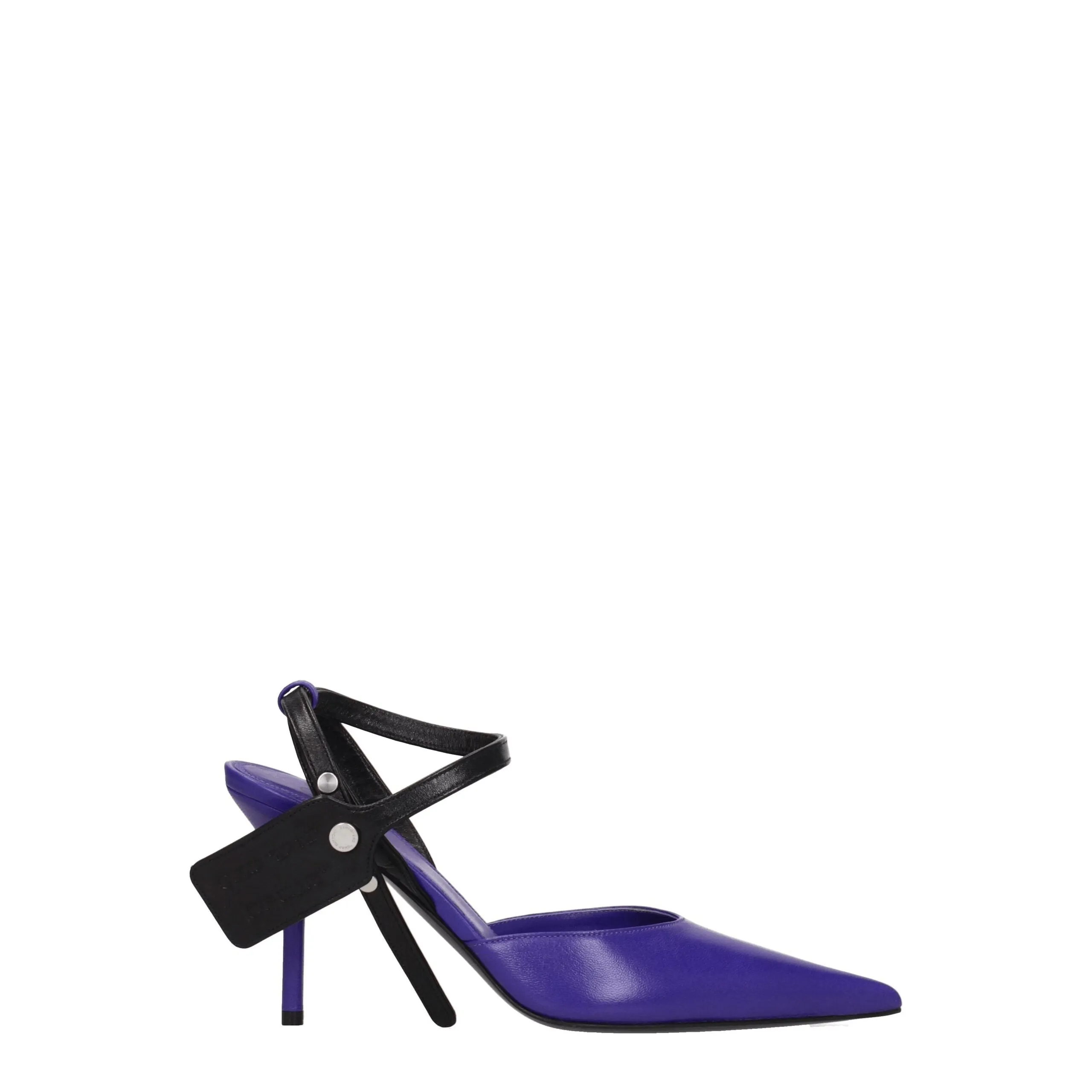 Off-White Purple Leather High Heel Pumps sold by Siebentaschen