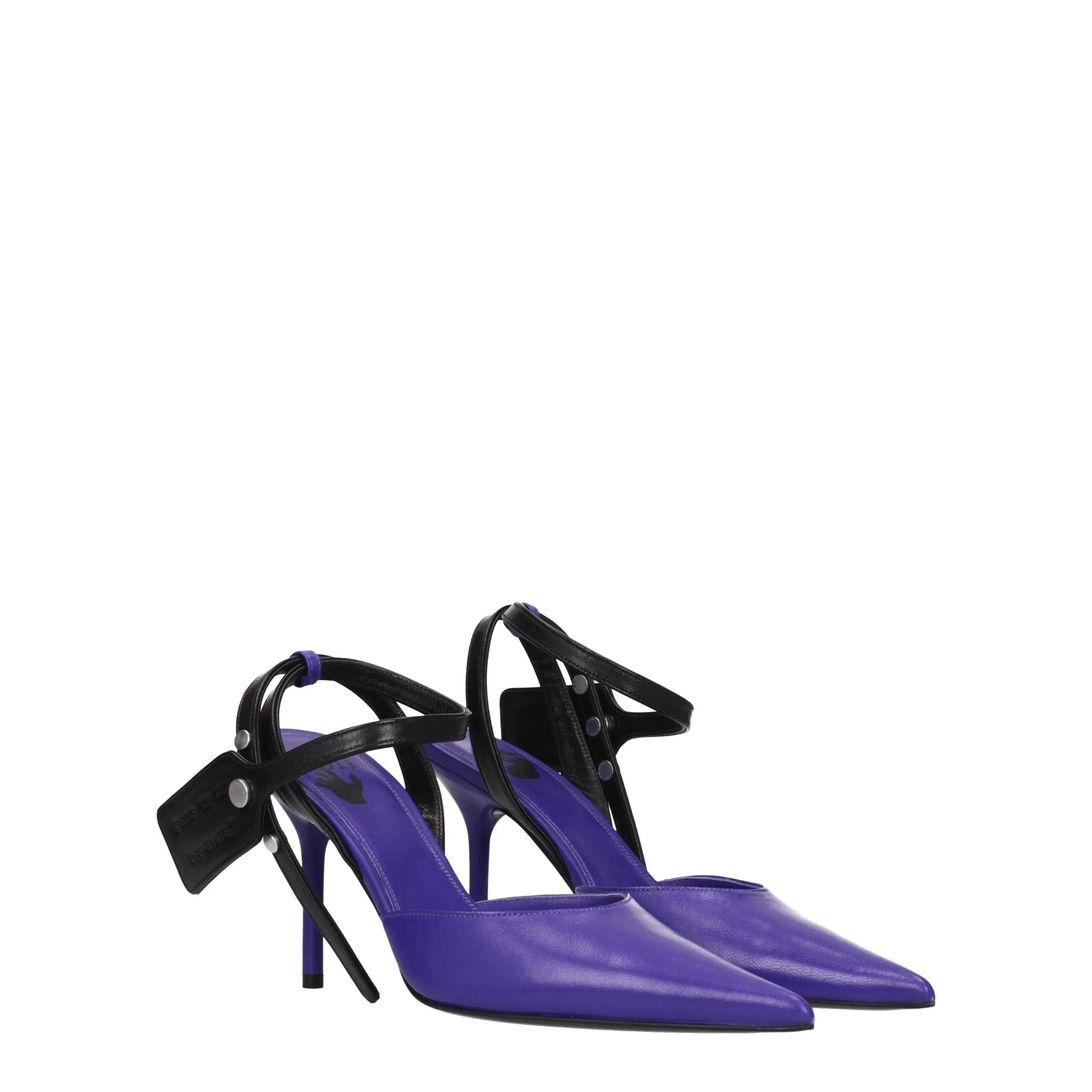 Off-White Purple Leather High Heel Pumps sold by Siebentaschen product image thumbnail 2