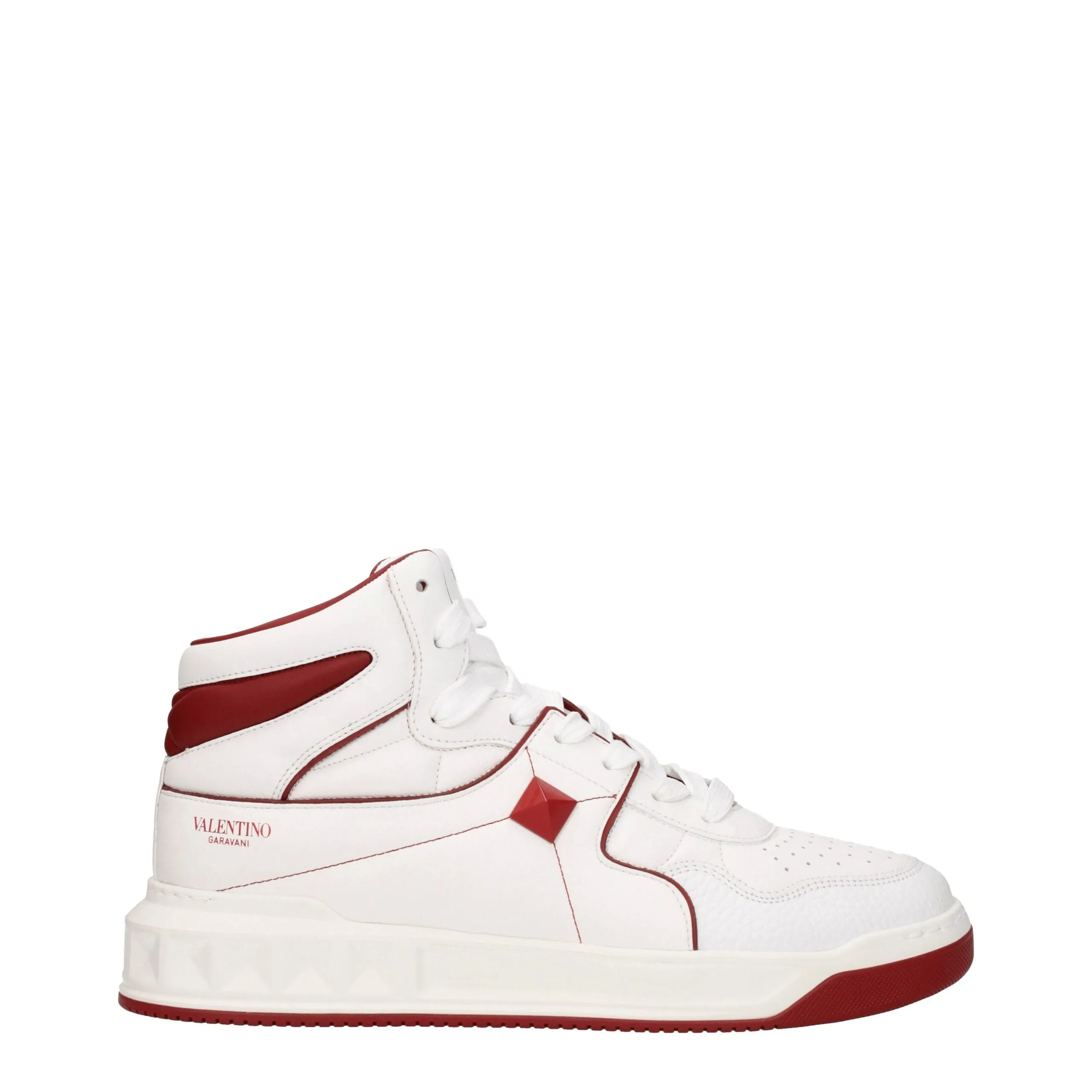 Valentino Garavani White Leather High Top Sneakers sold by Siebentaschen