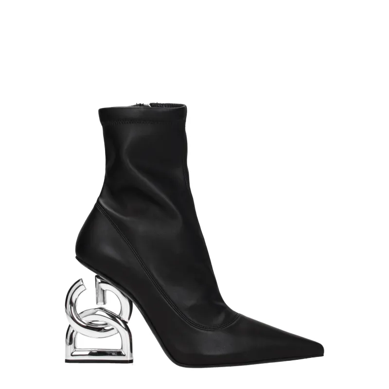 Dolce & Gabbana Black Leather Ankle Boots sold by Siebentaschen