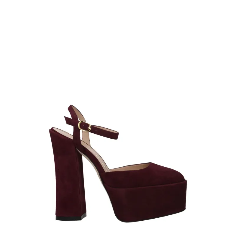 Stuart Weitzman Red Leather Platform Sandals sold by Siebentaschen