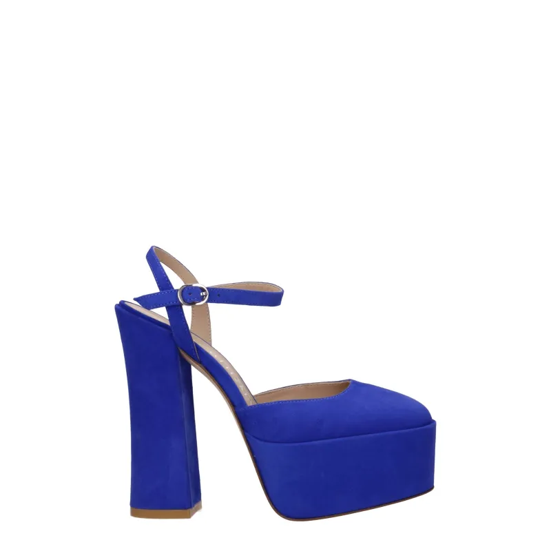 Stuart Weitzman Blue Leather Platform Sandals sold by Siebentaschen