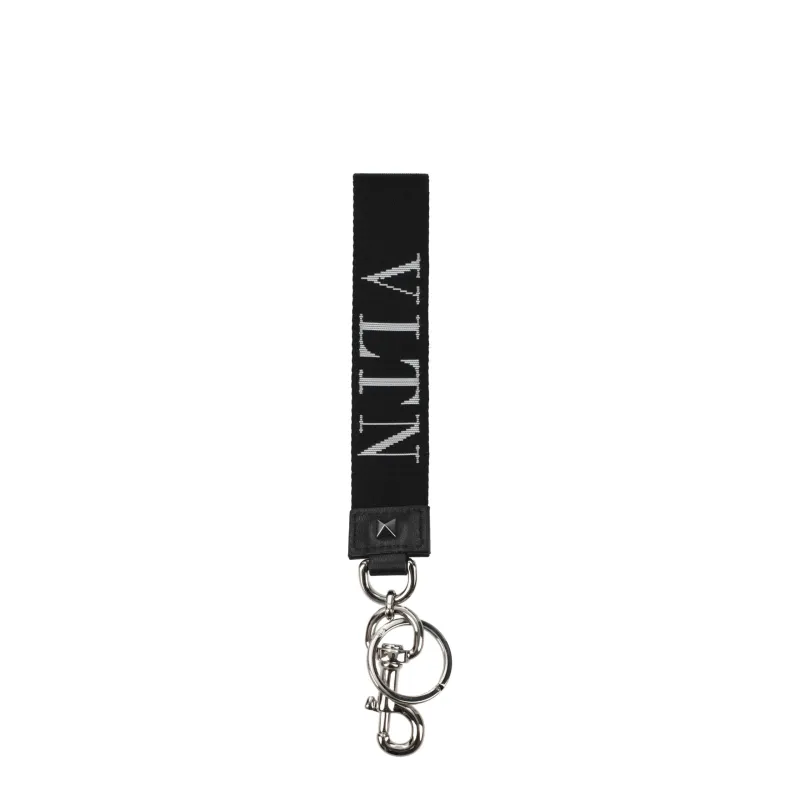 Valentino Garavani Black Fabric Keychain sold by Siebentaschen