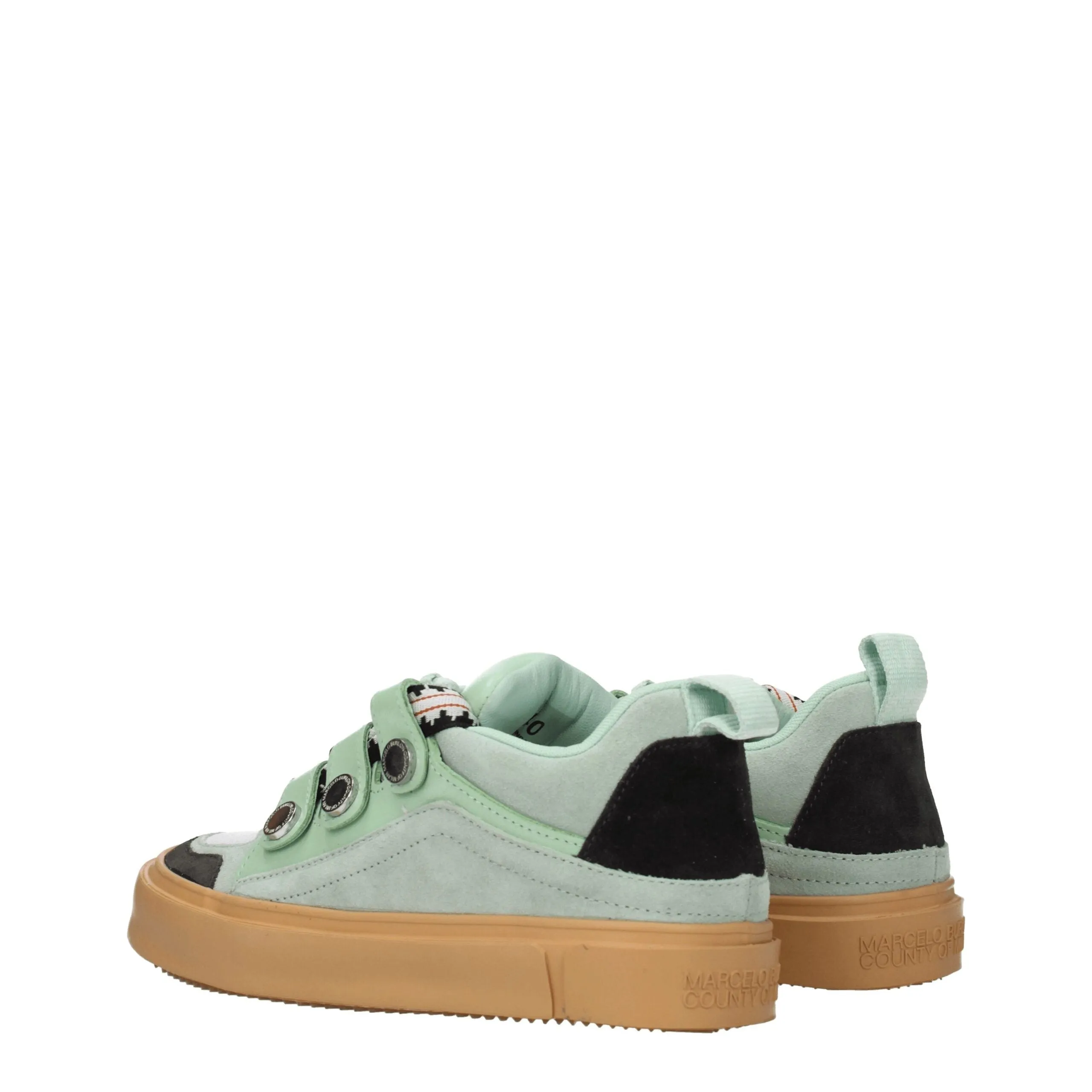 Marcelo Burlon Green Leather Low Top Sneakers sold by Siebentaschen product image thumbnail 4