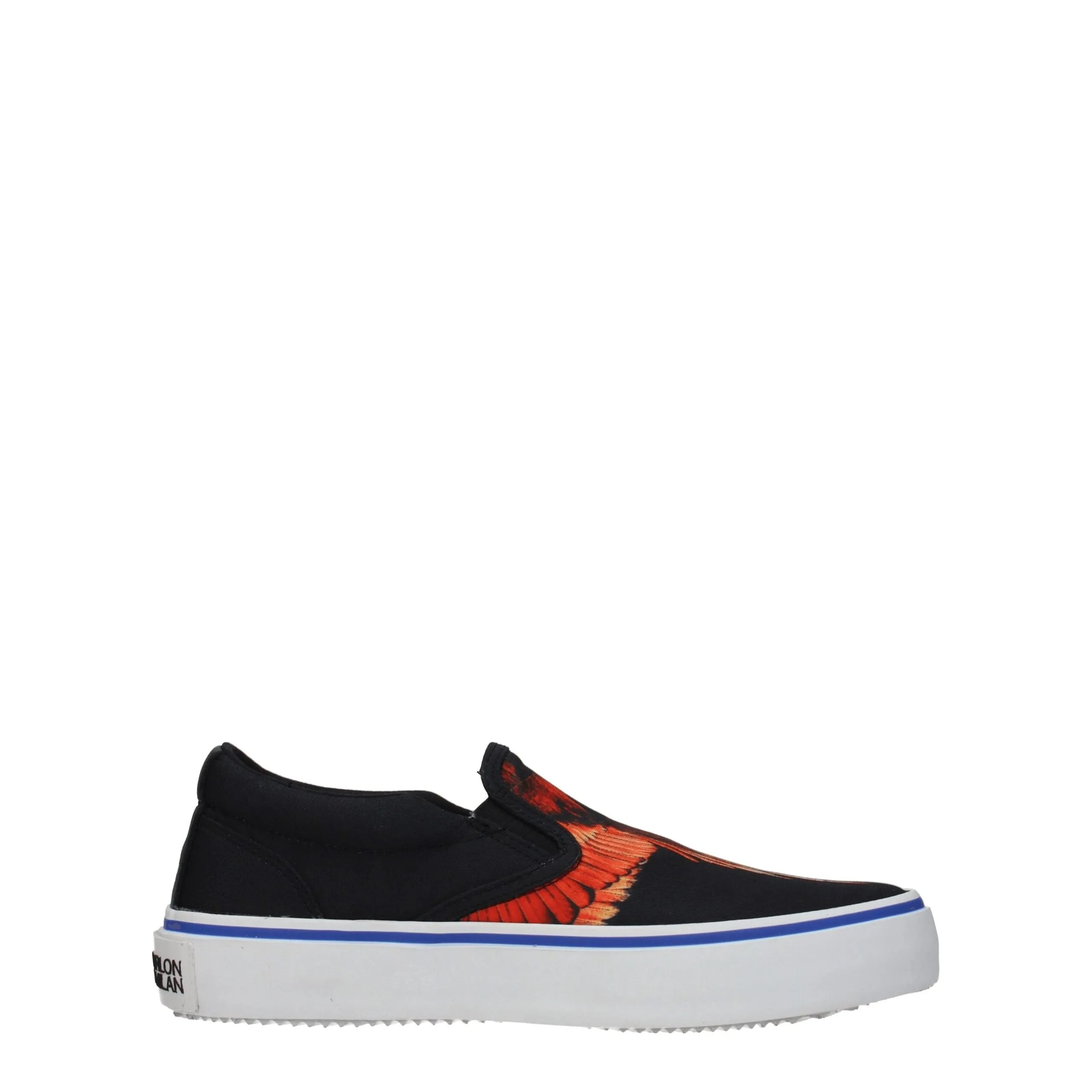Marcelo Burlon Black Fabric Slip-On Loafers sold by Siebentaschen